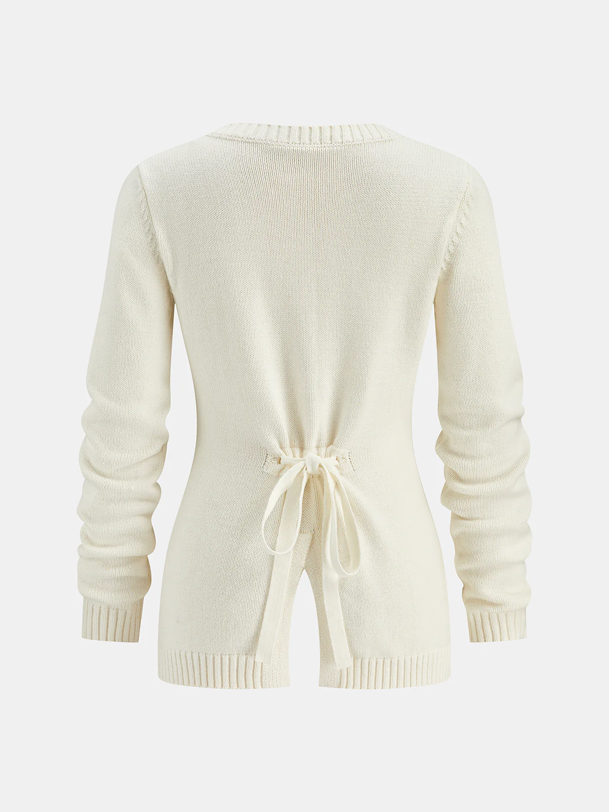Tie-Back Button Knitted Cardigan - Image 2