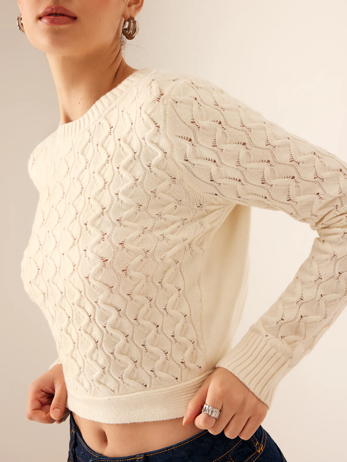 Tie Back Crop Sweater - Image 5