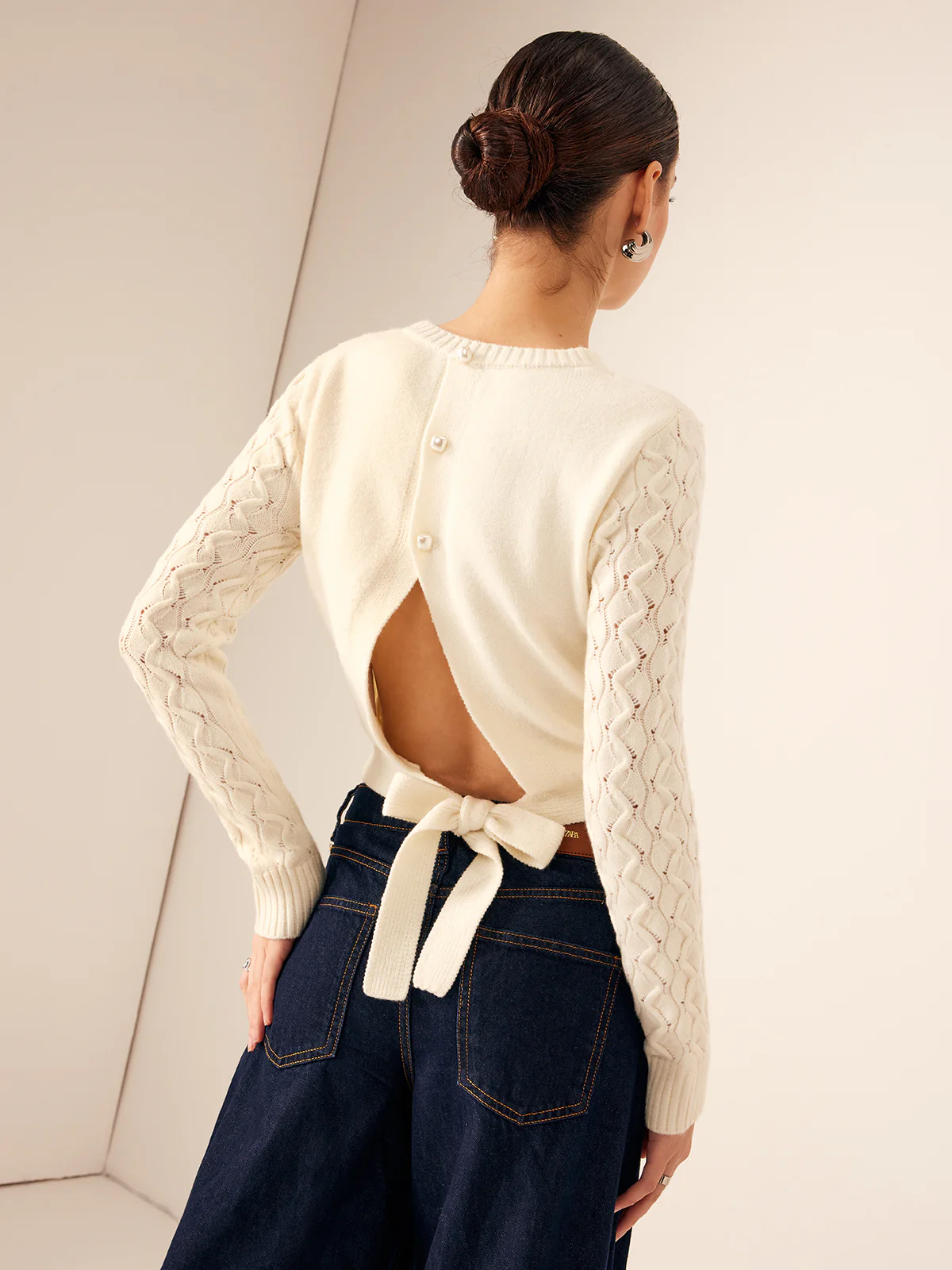 Tie Back Crop Sweater - Image 6