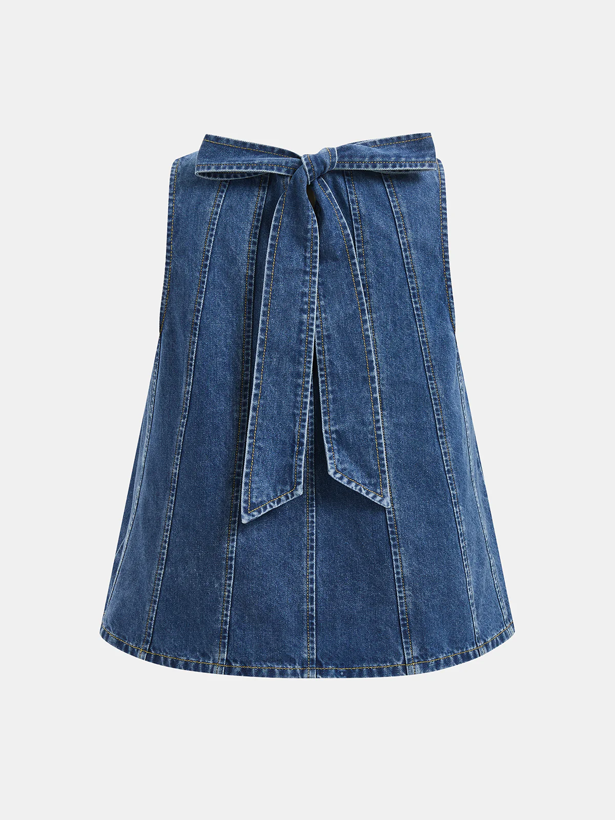 Tie-Back Denim Sleeveless Top & Shorts Set - Image 4