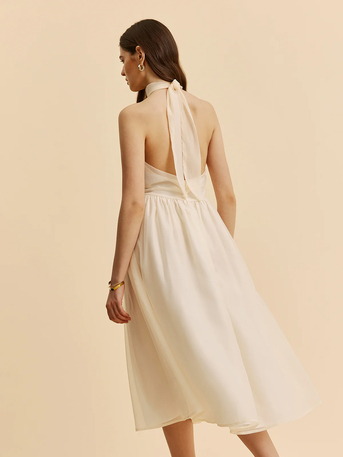 Tie-Back Halter A-Line Dress - Image 2