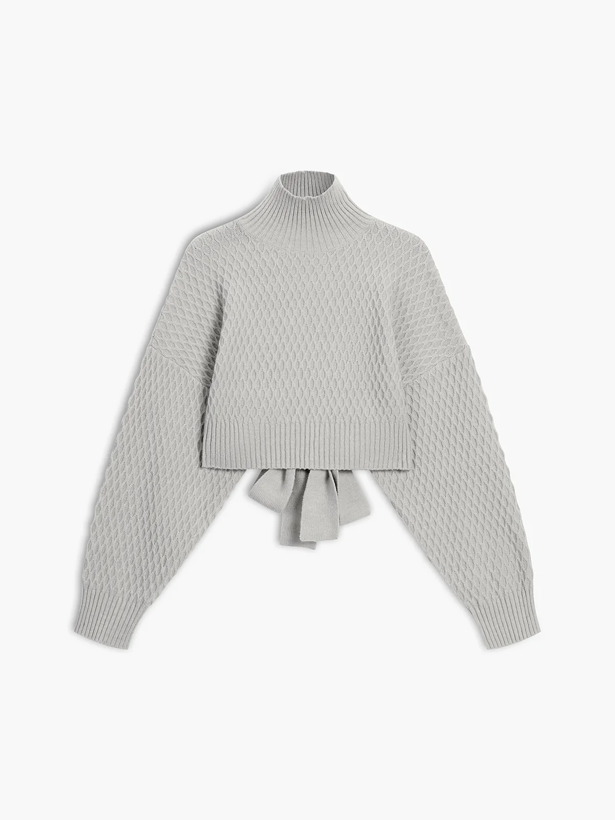 Tie Back Mock Neck Sweater - Image 6