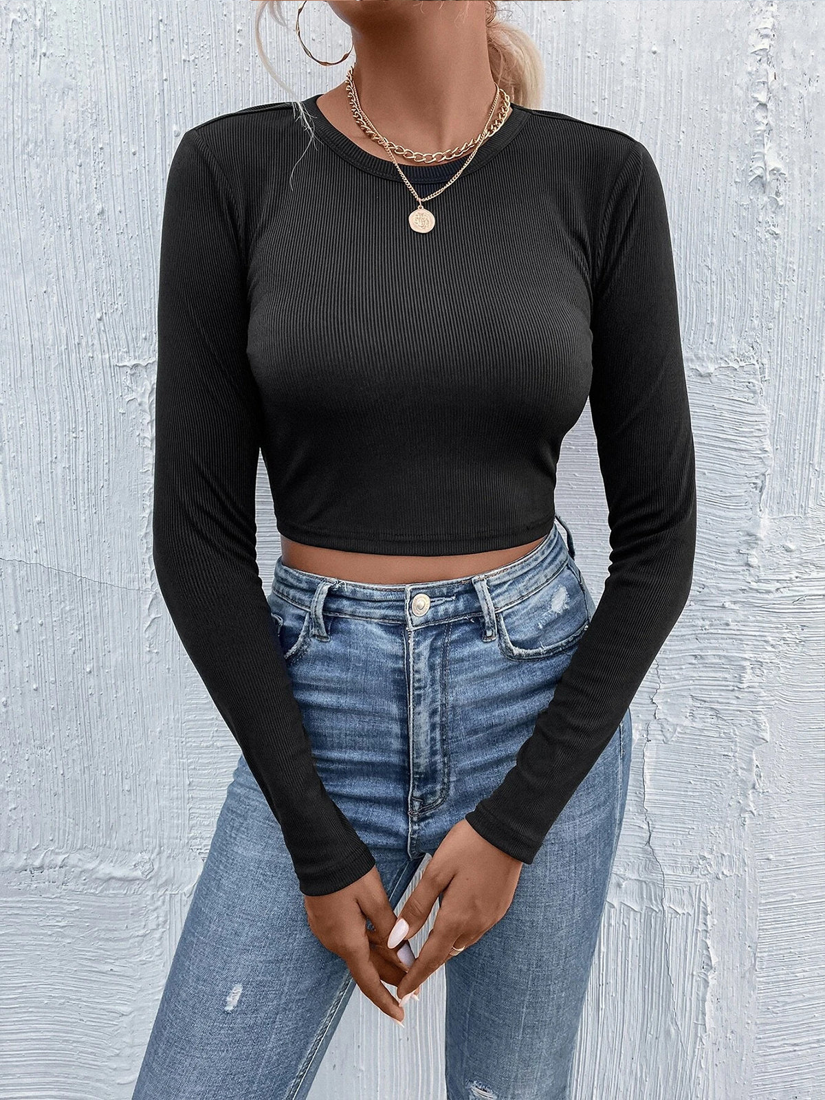 Tie Beck Skinny Crop T-Shirt - Image 2