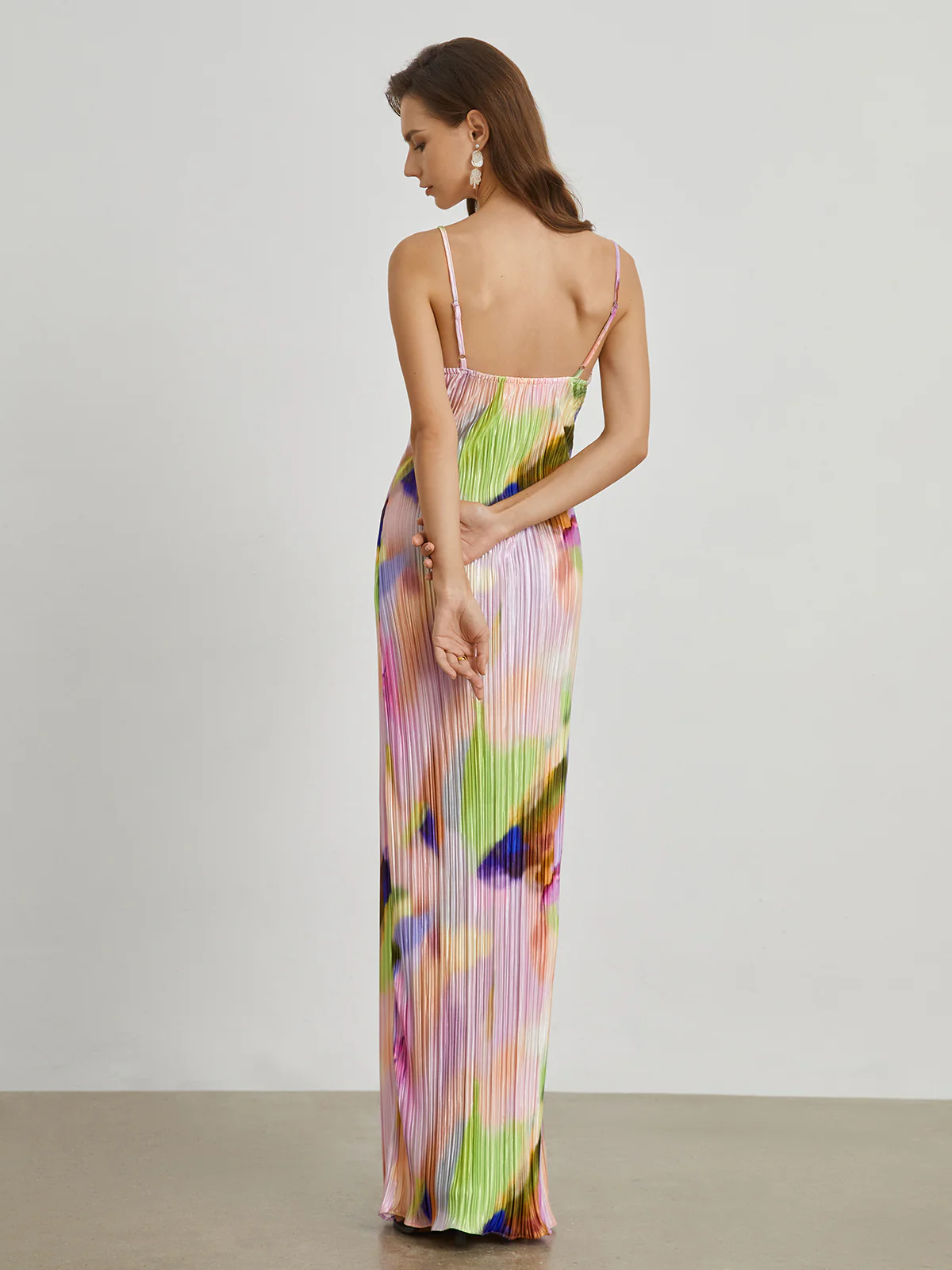 Tie Dye Pleat Long Dress - Image 4