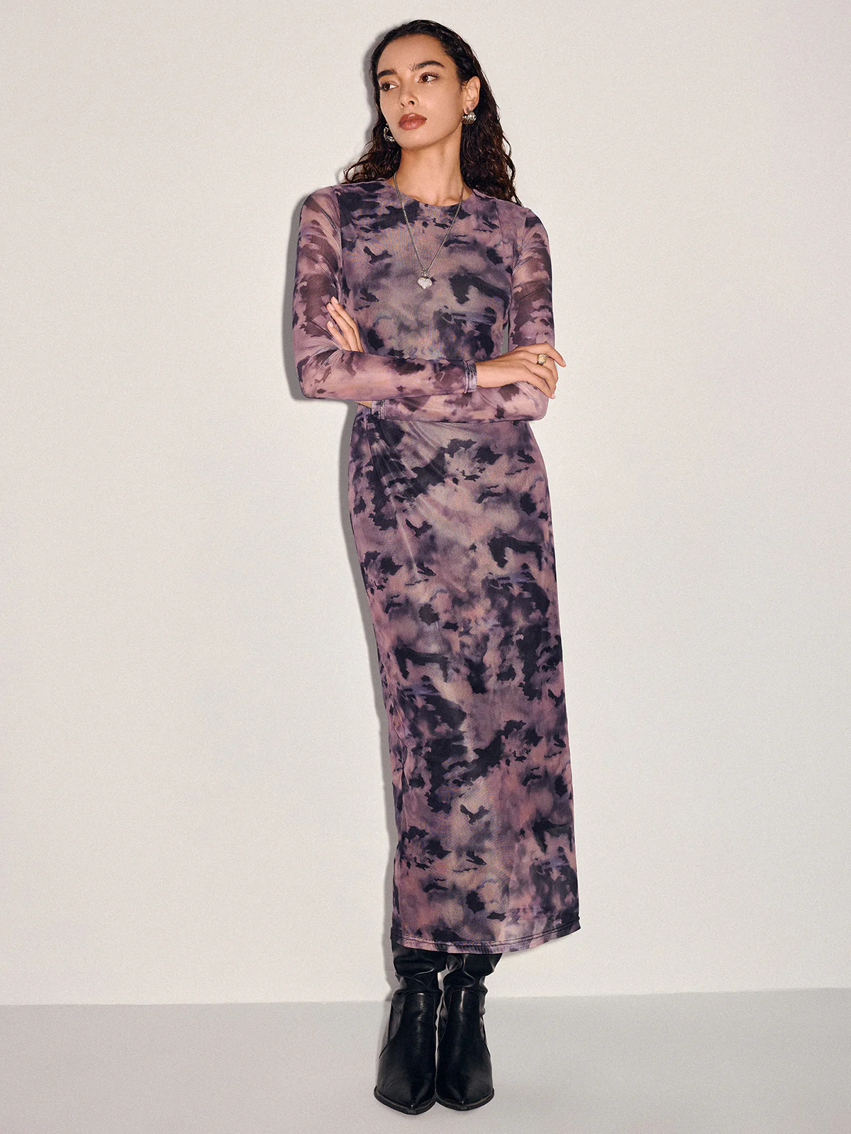 Tie-Dye Sheer Maxi Dress - Image 3