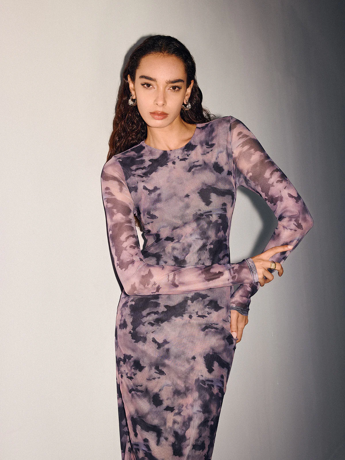 Tie-Dye Sheer Maxi Dress - Image 4