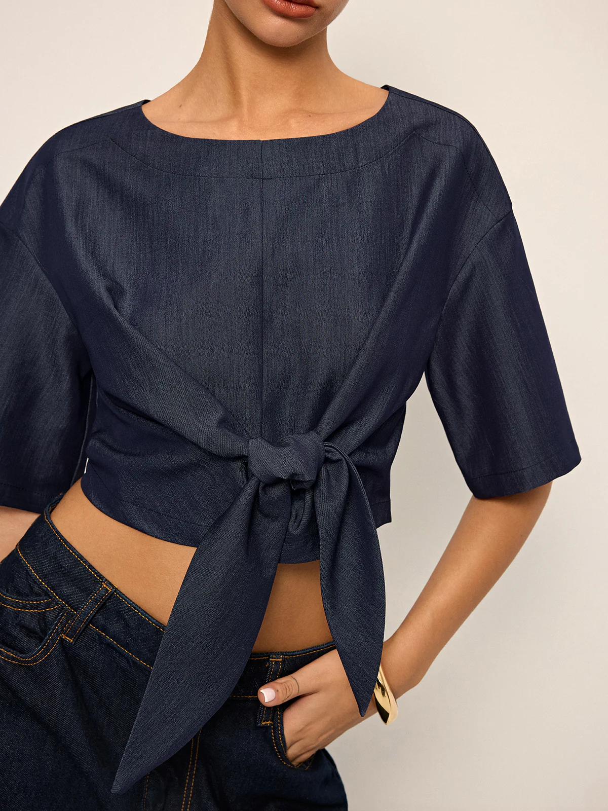 Tie-Front Crop Top - Image 2
