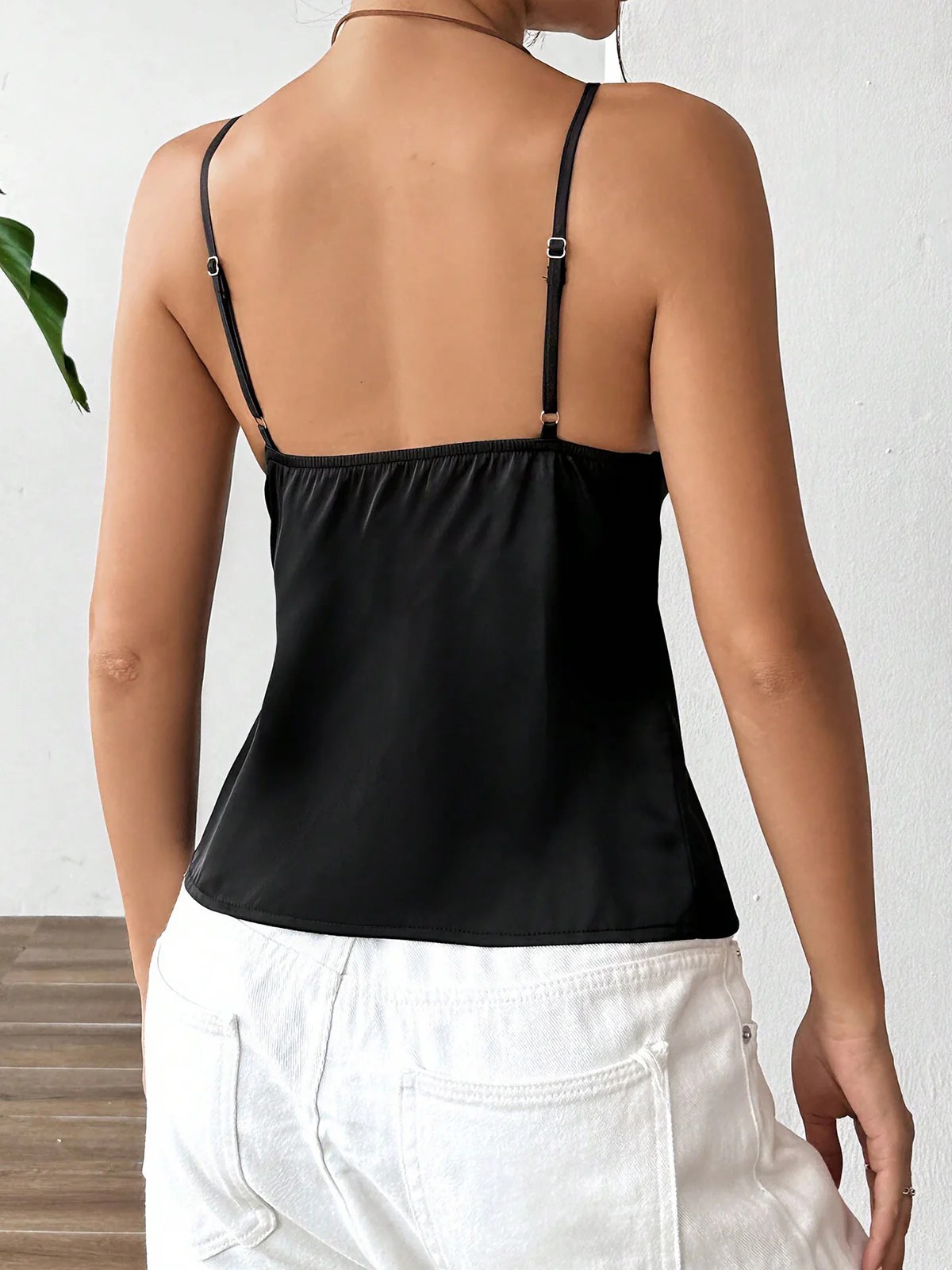 Tie Front Satin Cami Top - Image 5