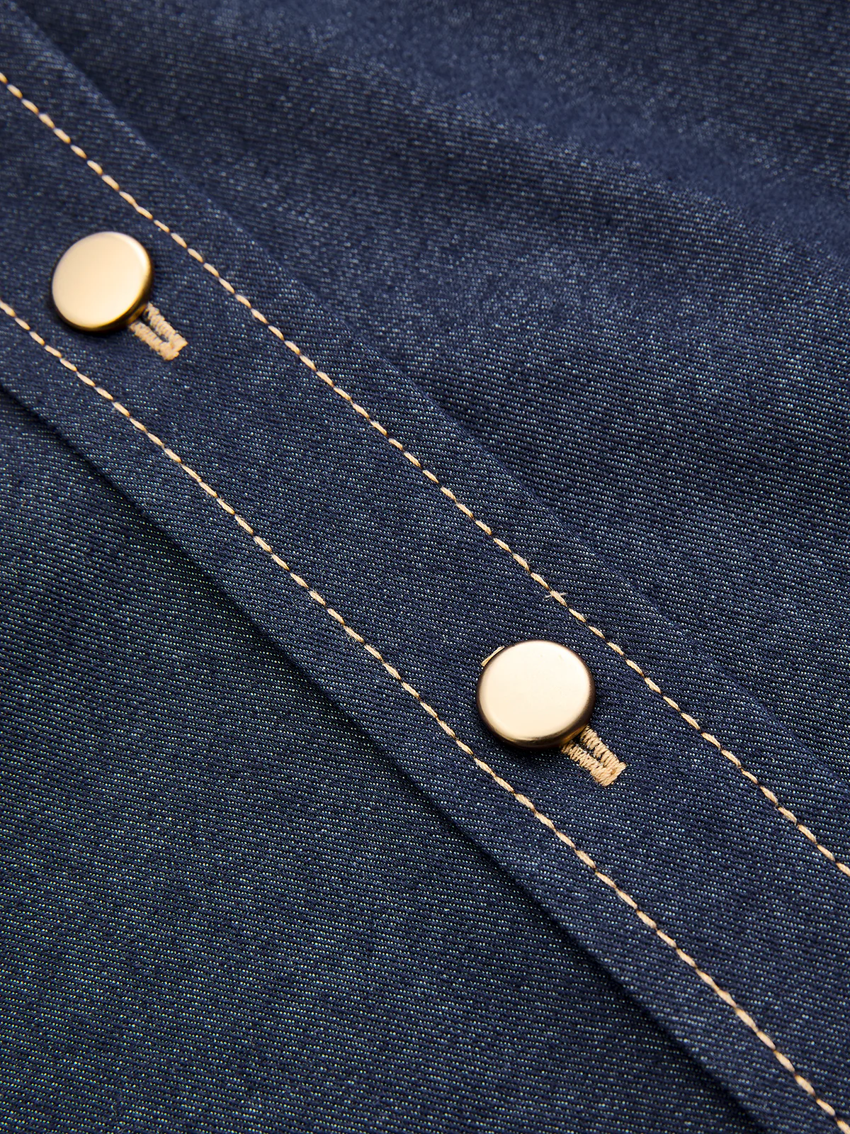 Tie-Neck Denim Blouse - Image 6