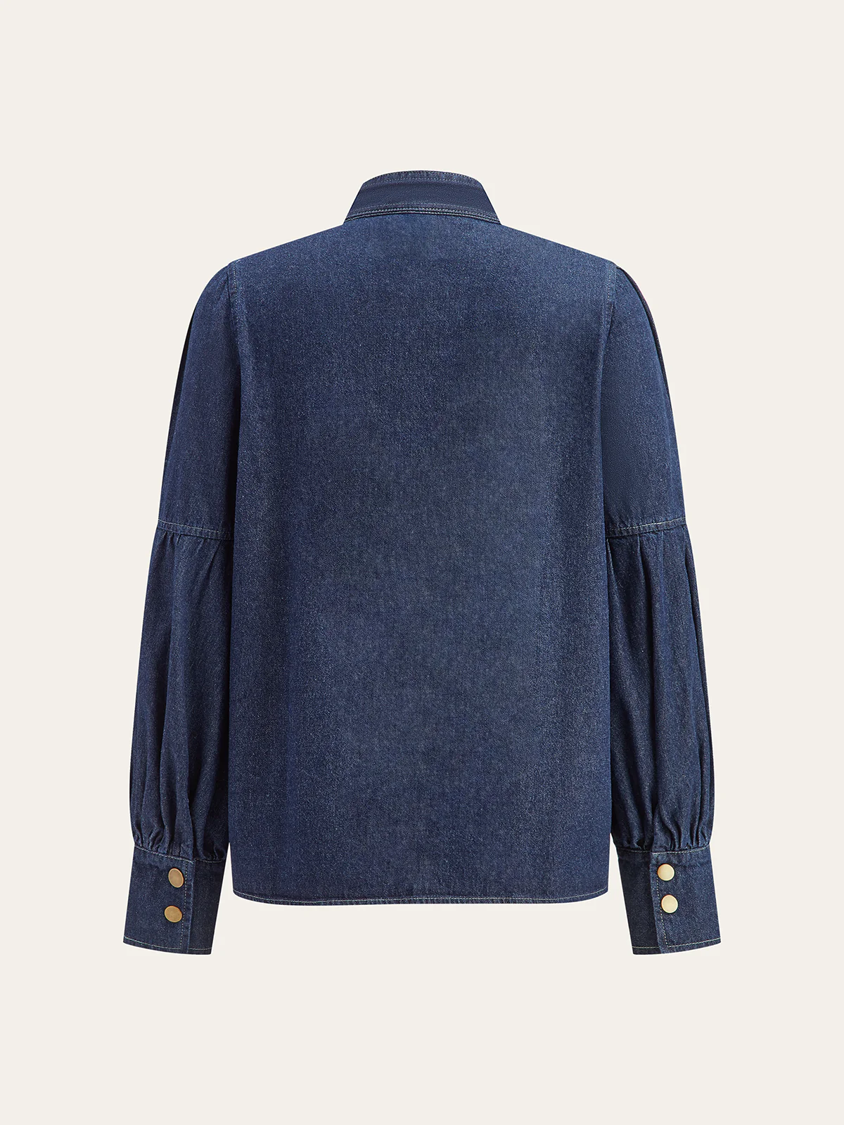 Tie Neck Denim Shirt - Image 3