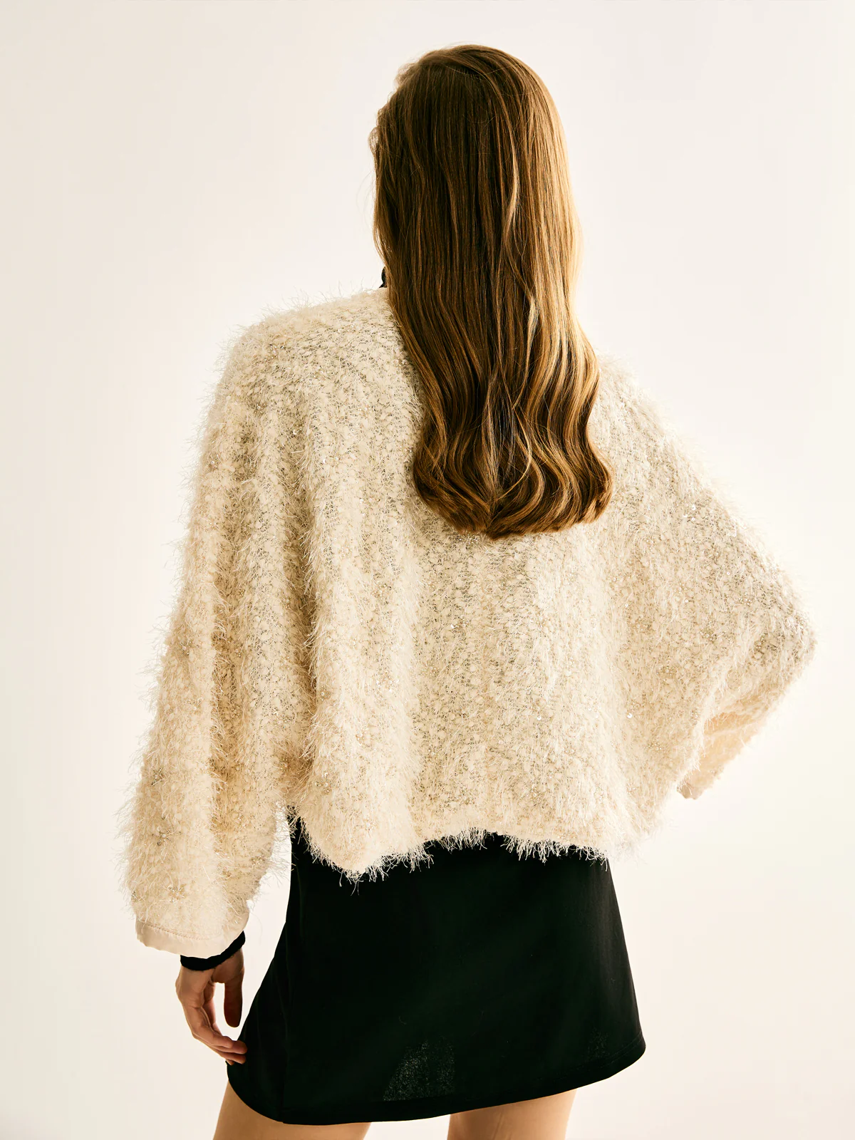 Tie Neck Fuzzy Jacket - Image 6