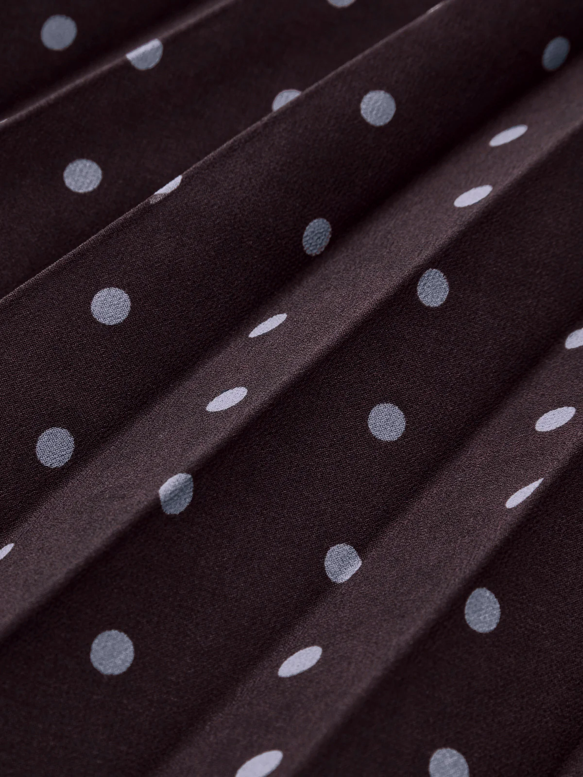 Tie-Neck Pleated Polka Dot Chiffon Maxi Dress - Image 4