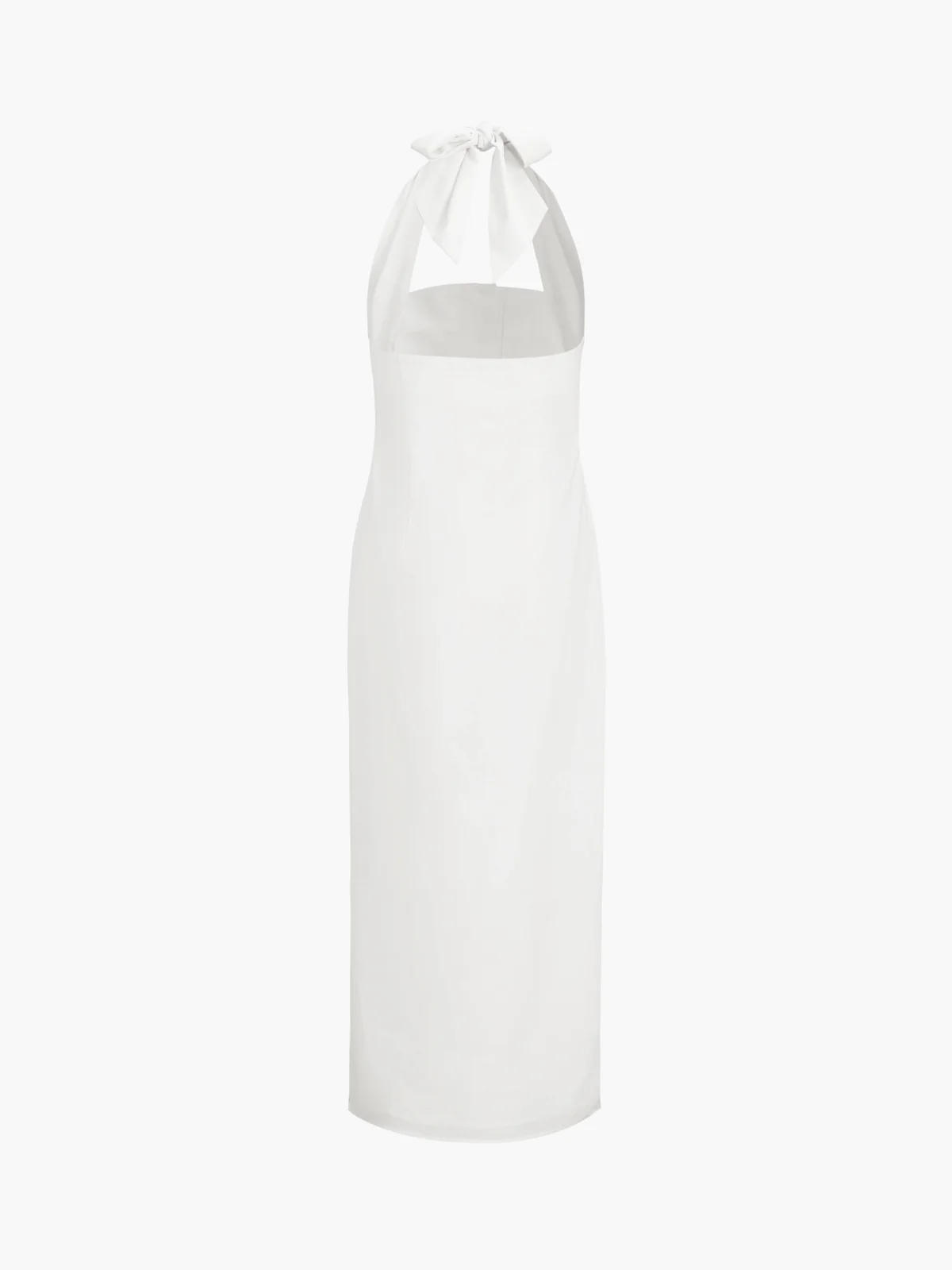 Tied Halter Open Back Cotton Linen Midi Dress - Image 6