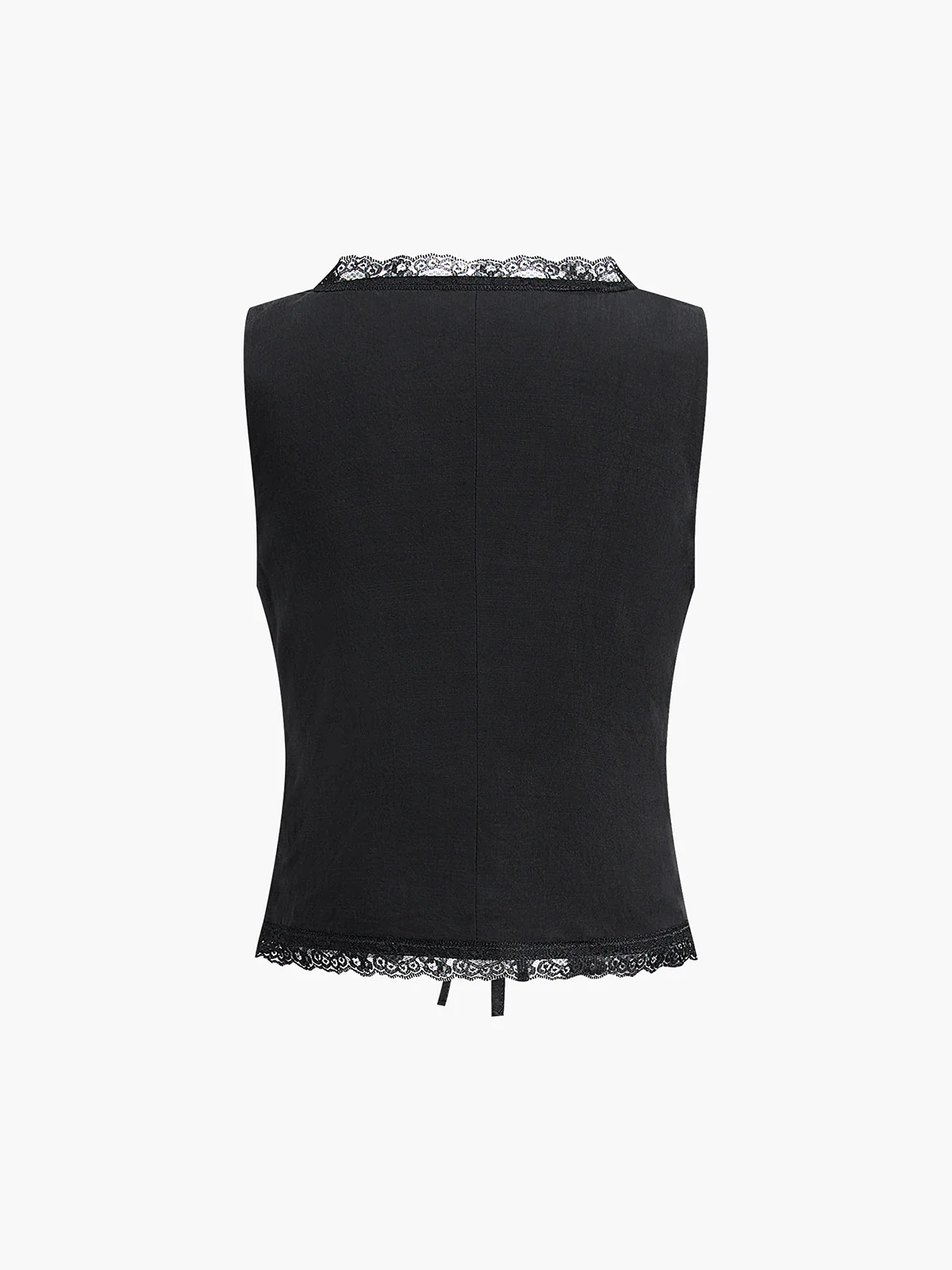 Fly Away Tied Lace Trim Linen Tank Top - Image 6
