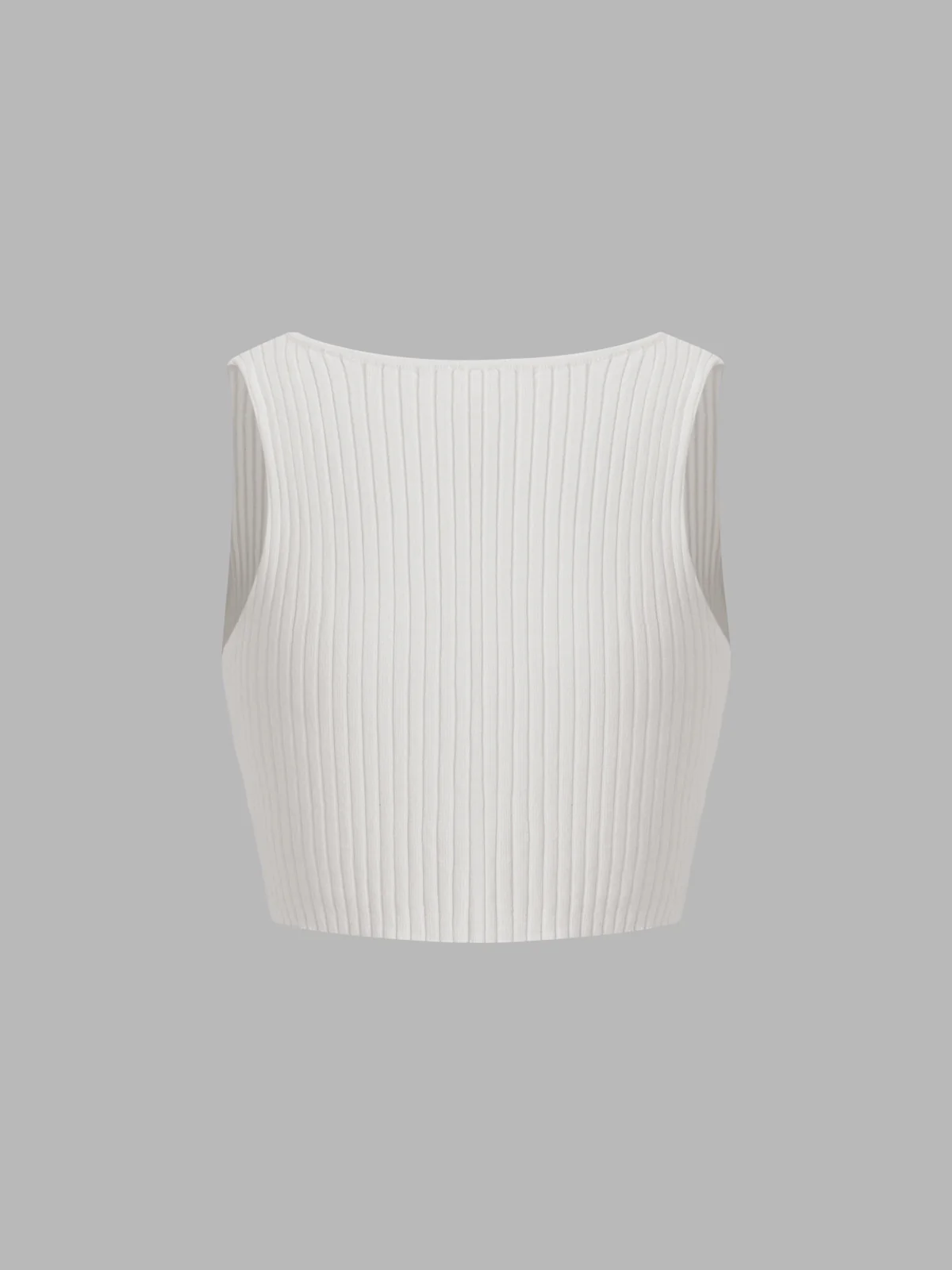 Fly Away Tied Rib Crop Tank Top - Image 3