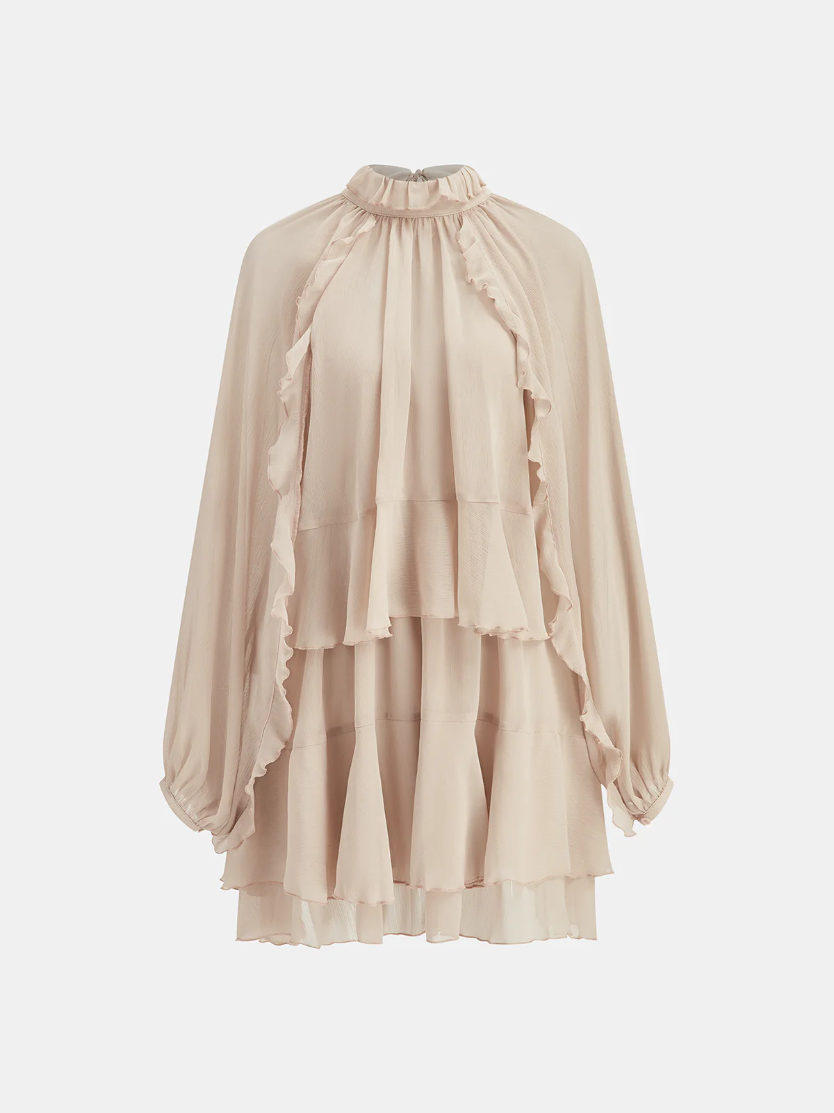 Tiered Ruffle Chiffon Mini Dress Set with Liner - Image 8