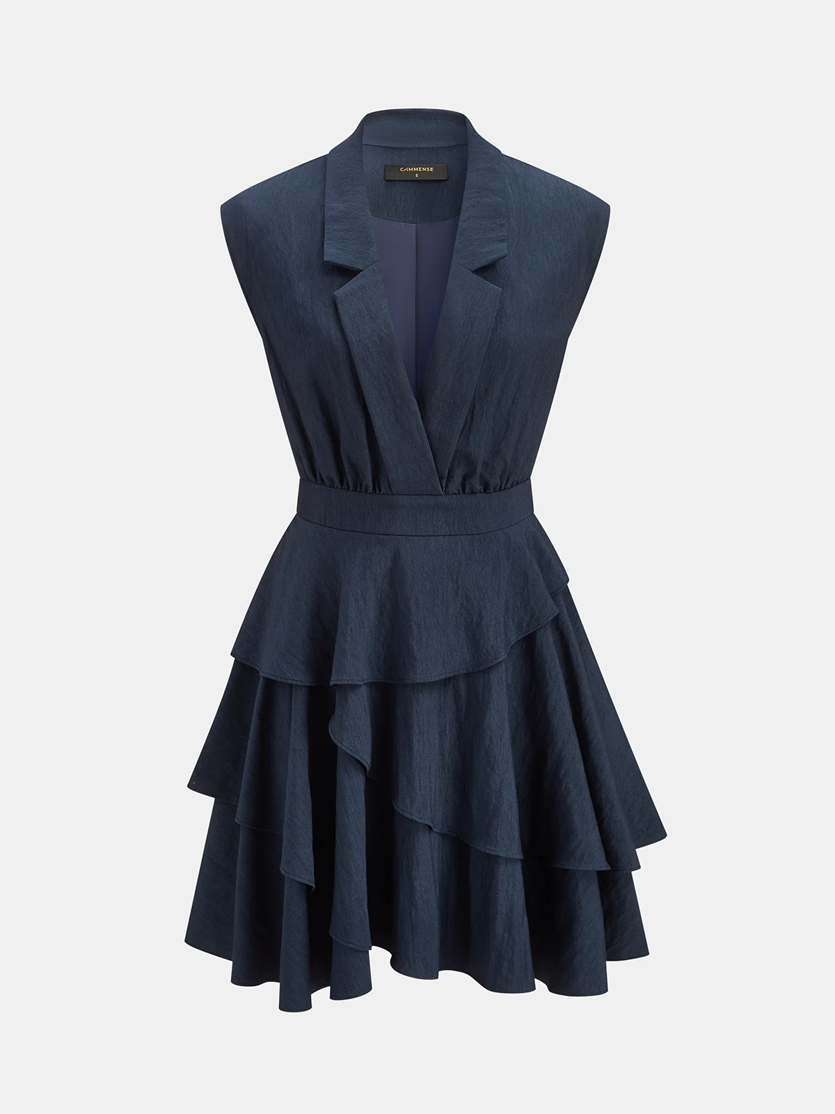 Tiered Ruffle Sleeveless Blazer Dress