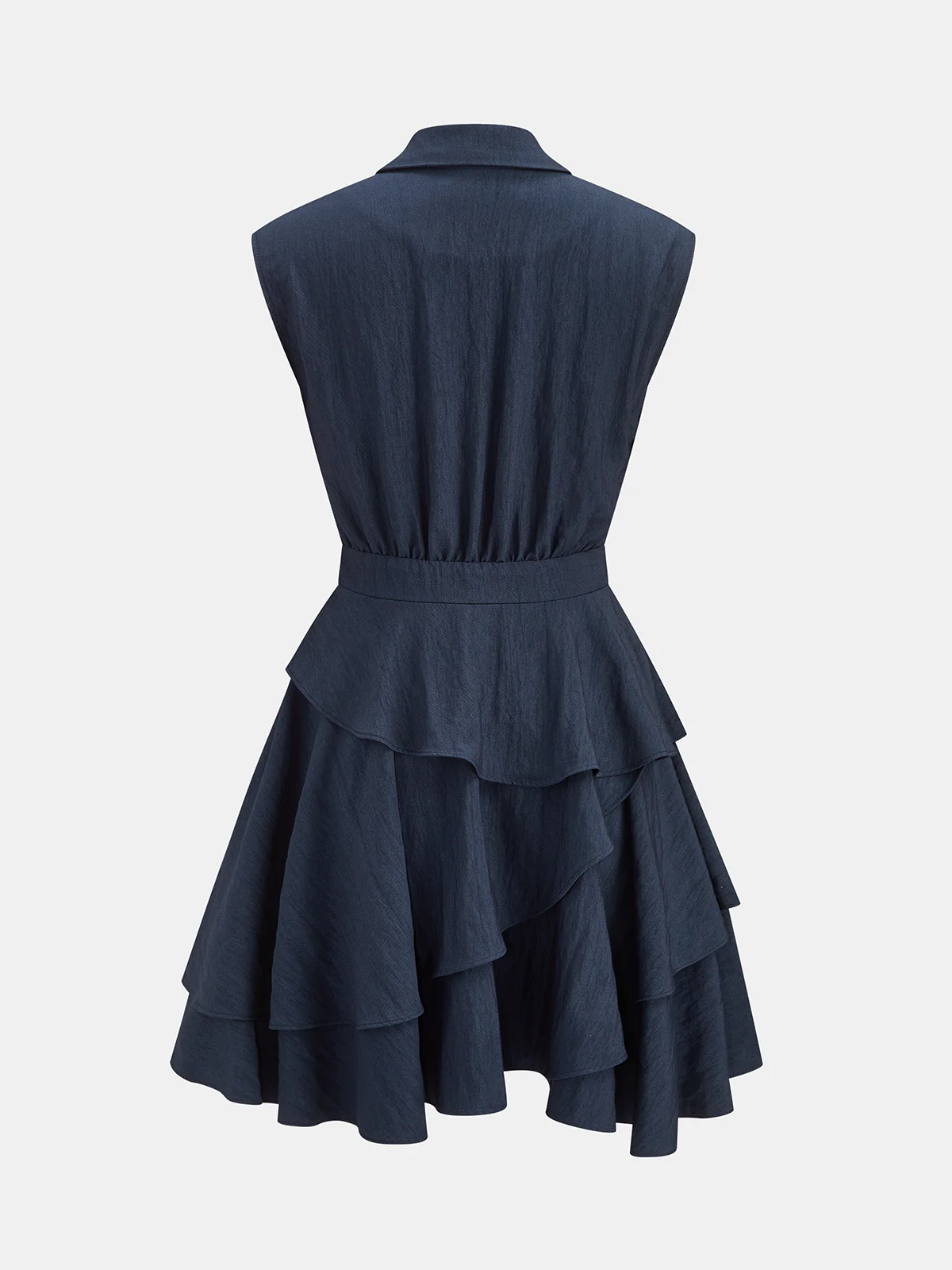 Tiered Ruffle Sleeveless Blazer Dress - Image 2