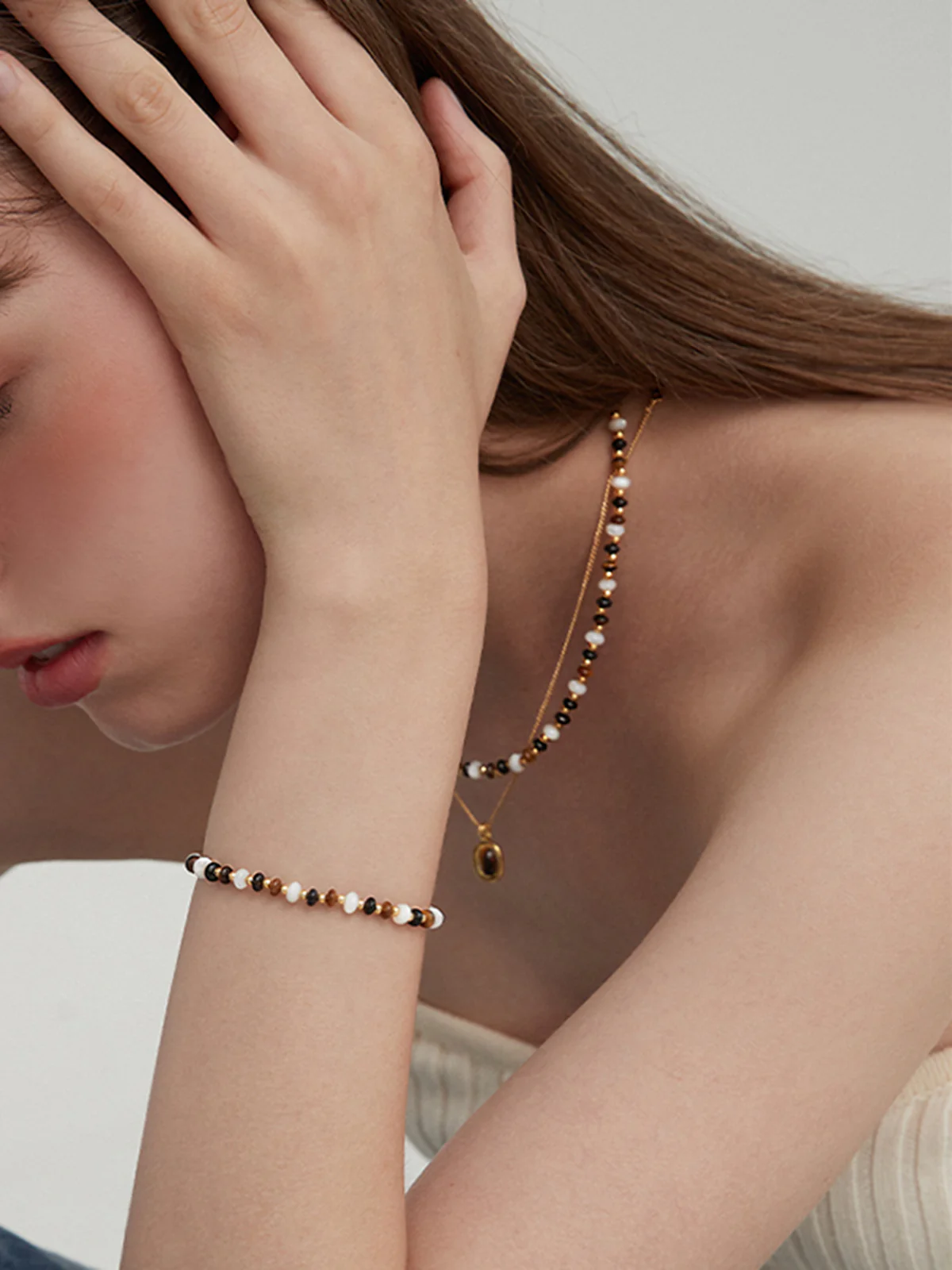 Tiger Eye Stone Beaded Bracelet - Image 2