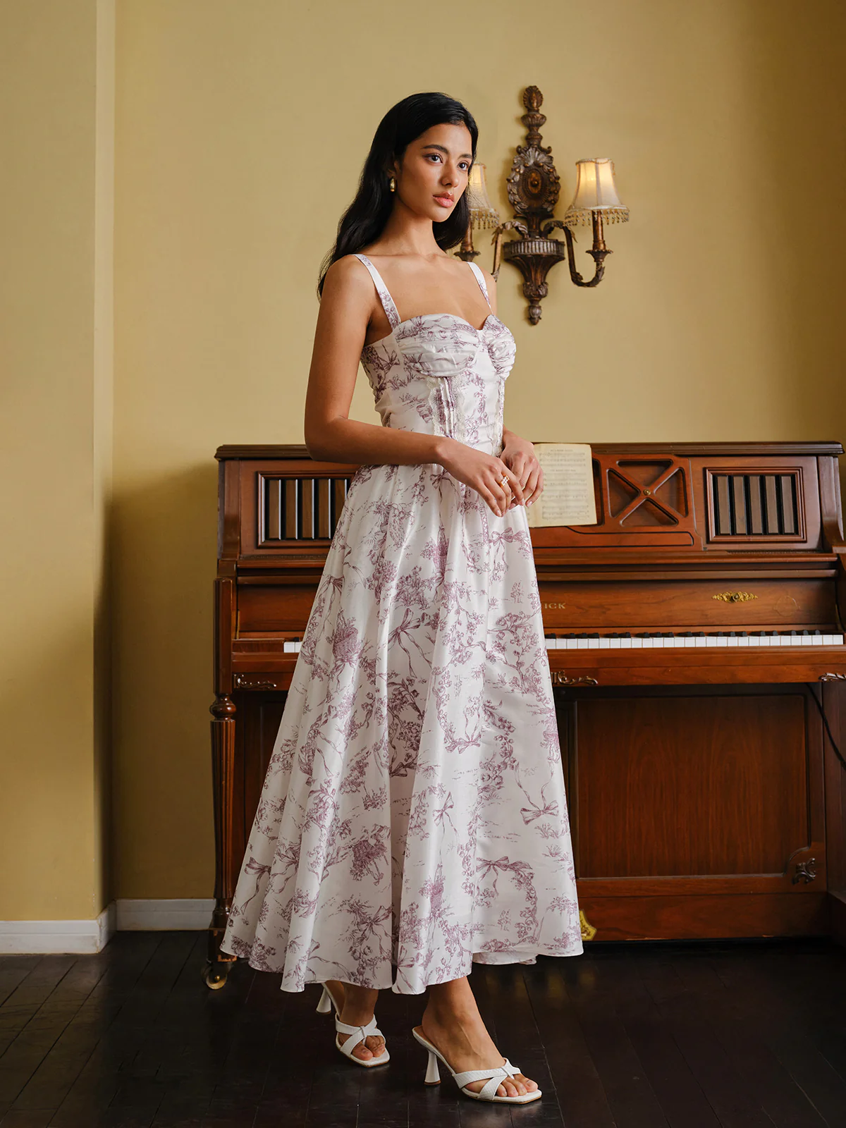 Toile Print Corset Dress - Image 4