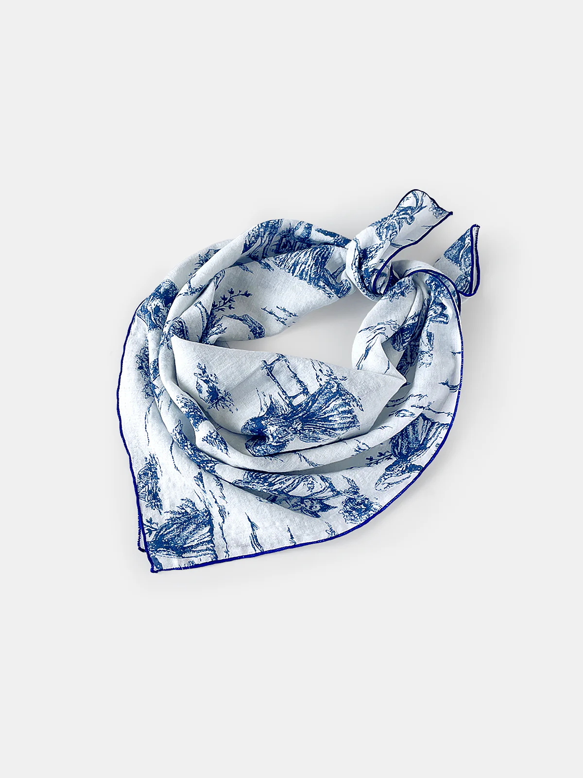 Toile Print Cotton Bandana Scarf - Image 3