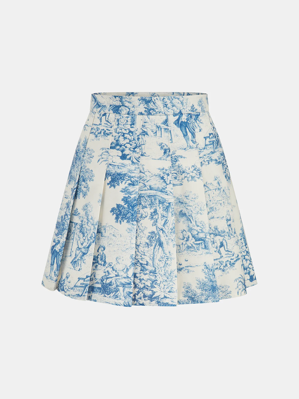 Toile Print Vest & Pleated Skirt Set - Image 5