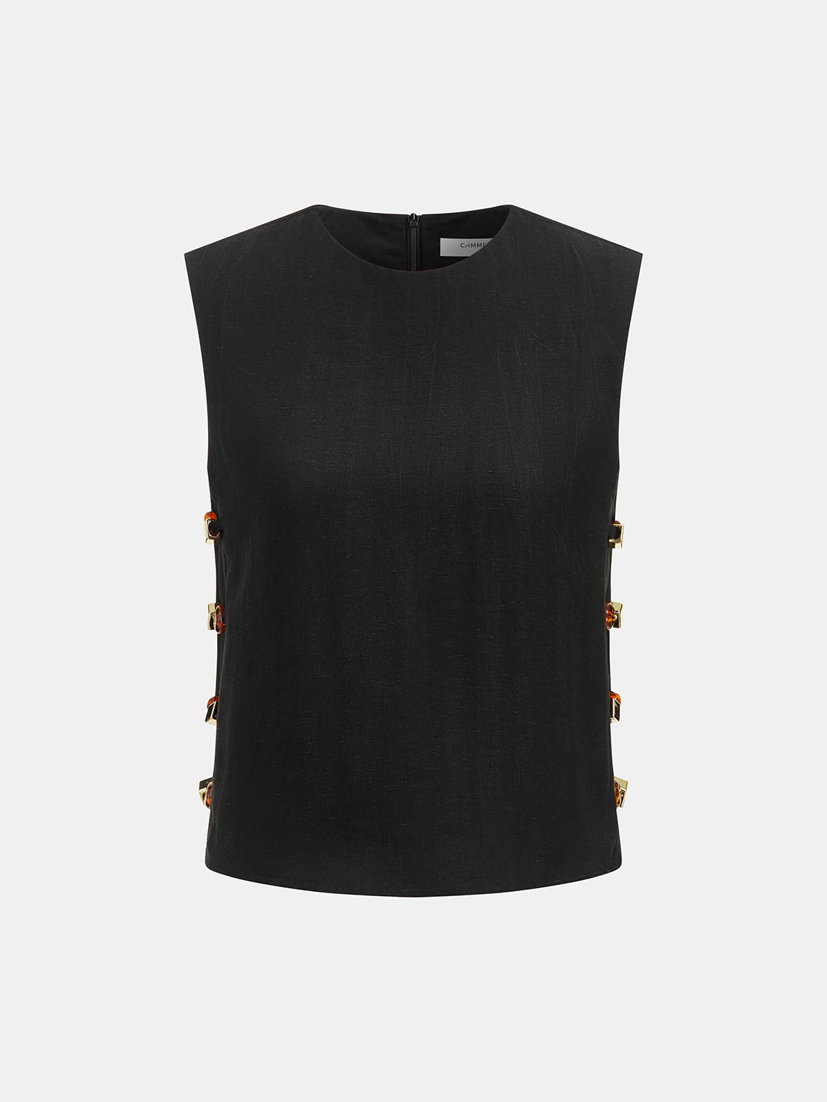 Tortoiseshell Detail Sleeveless Top & Shorts Set - Image 3