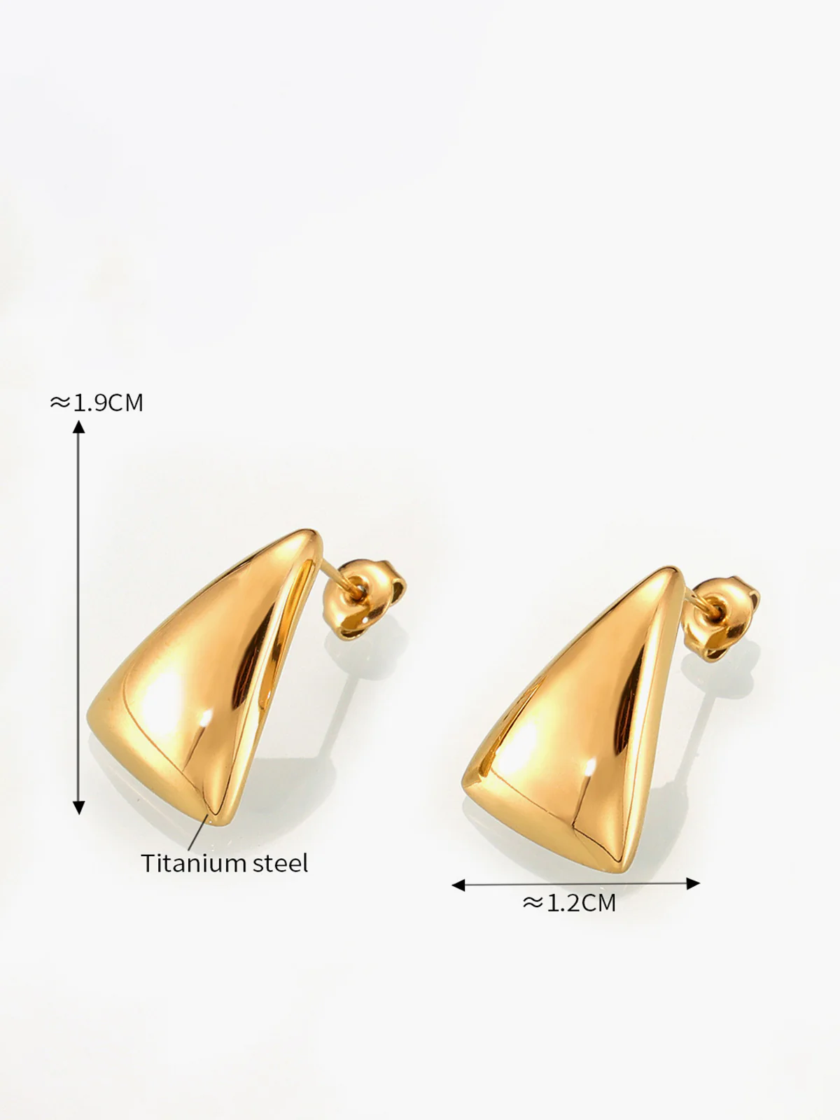 Triangle Stud Drop Earrings - Image 4