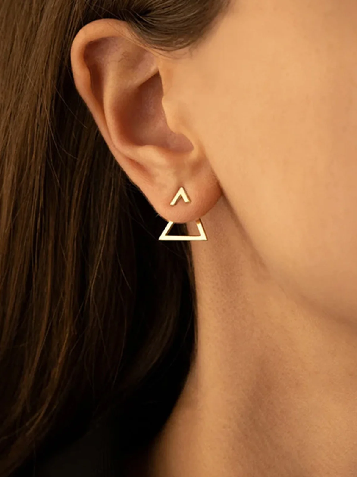Triangle Stud Earrings - Image 2
