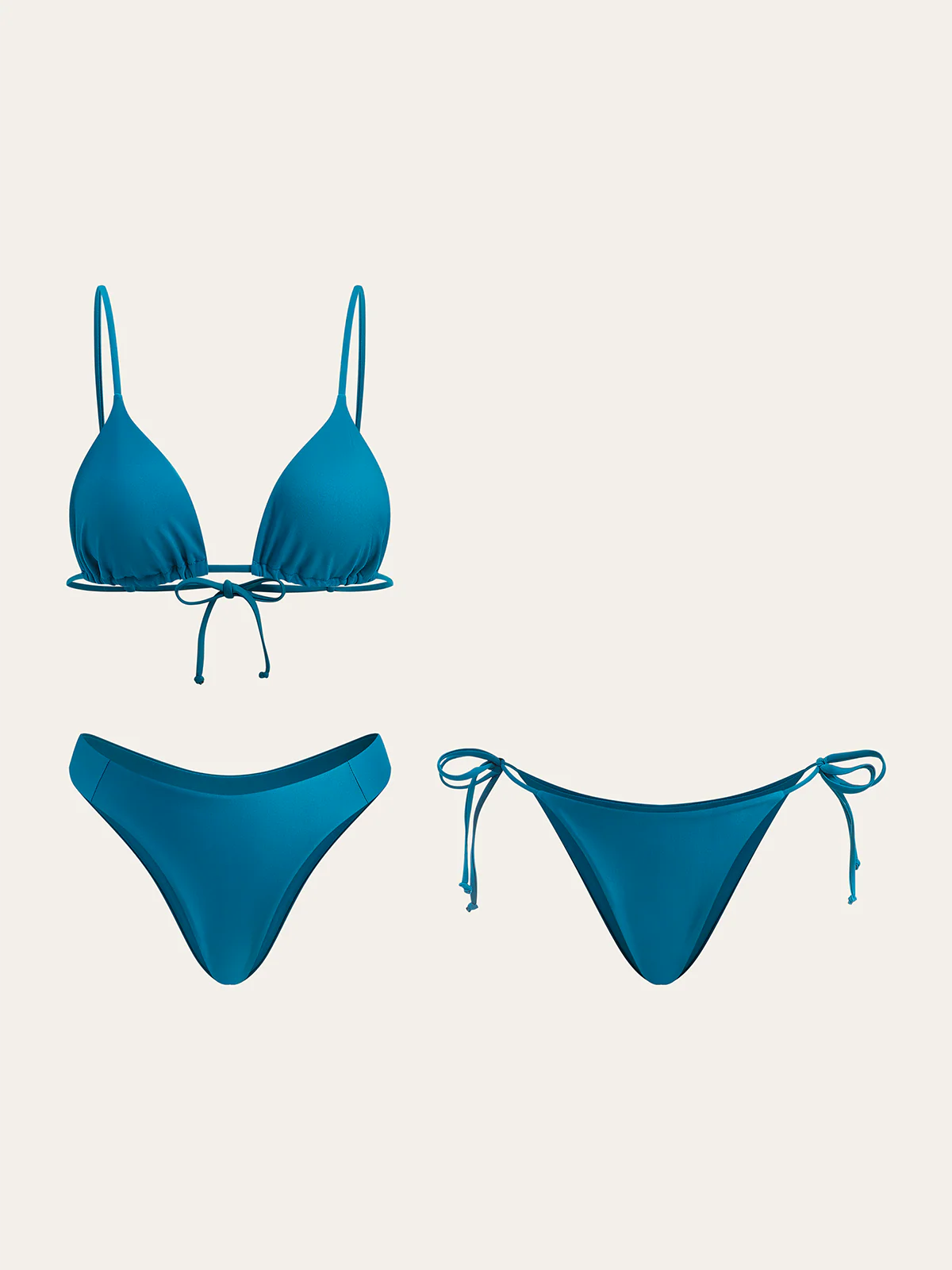 Triangle Top and Two Bottom Style Bikini Set