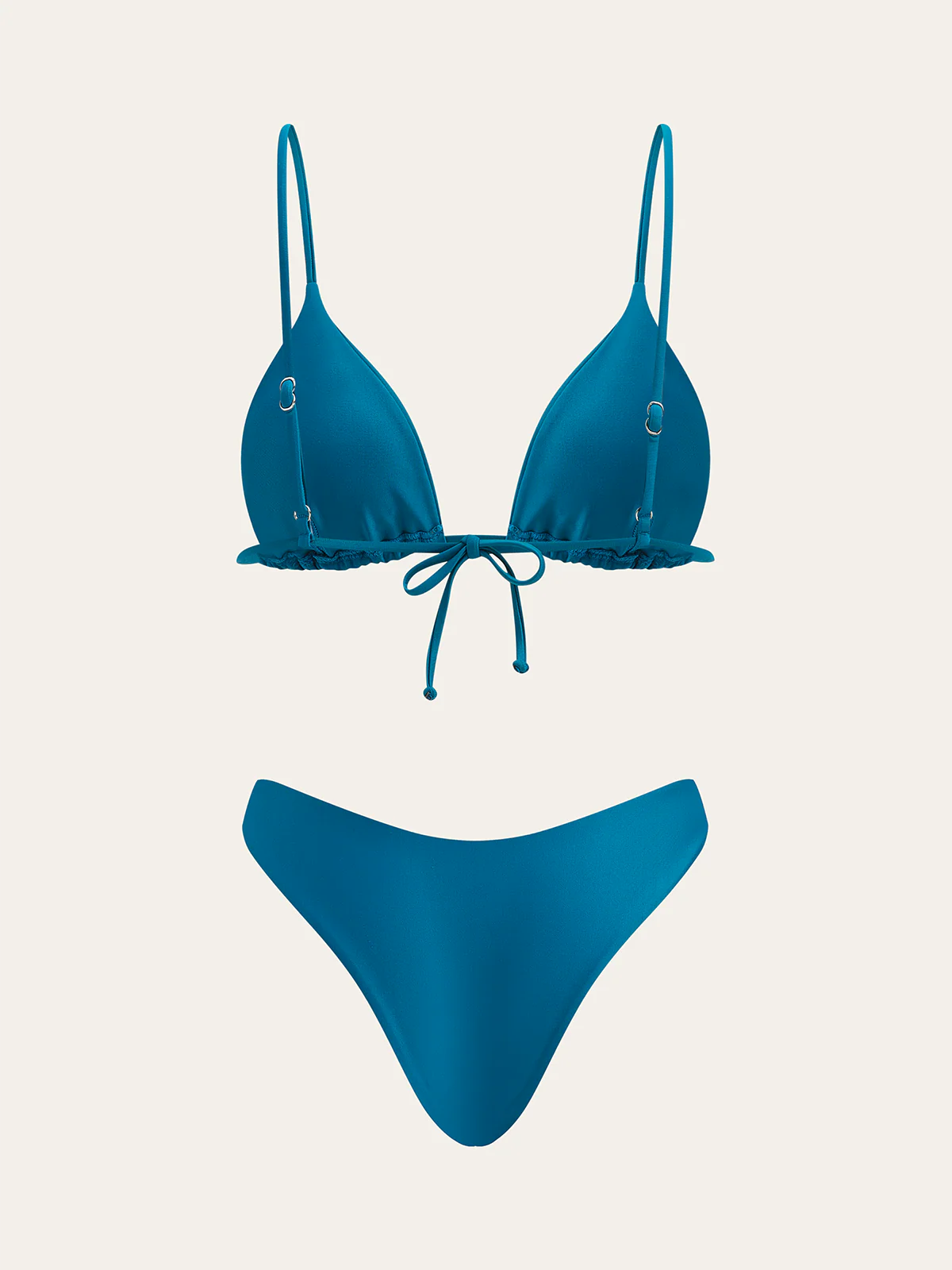 Triangle Top and Two Bottom Style Bikini Set - Image 3