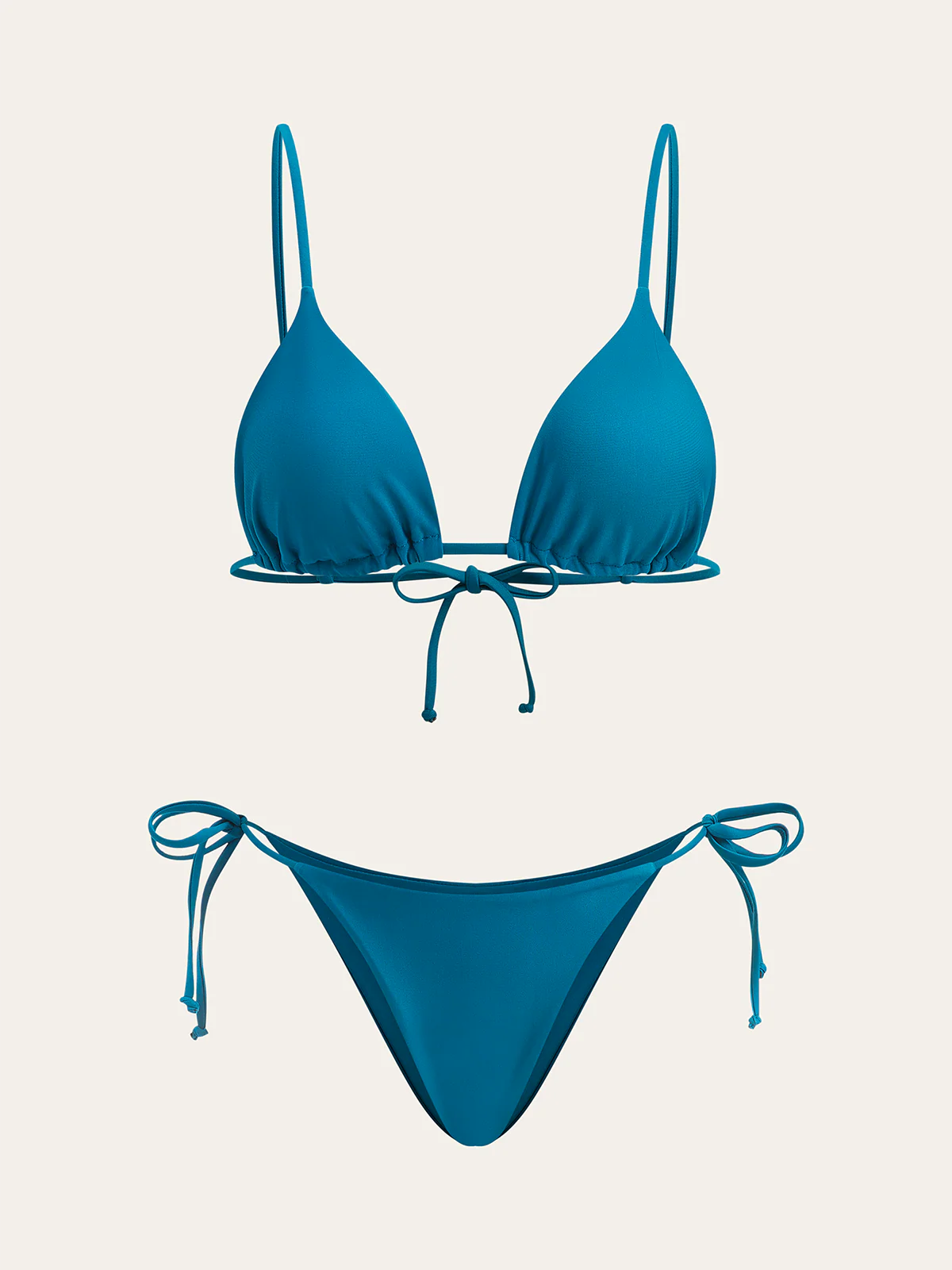Triangle Top and Two Bottom Style Bikini Set - Image 4