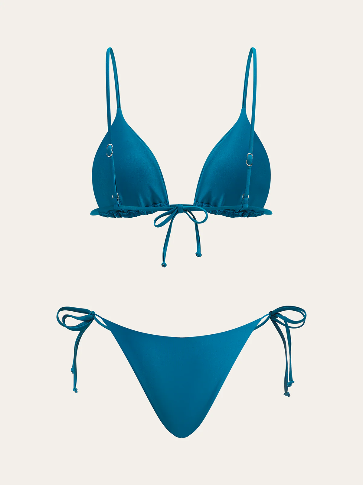 Triangle Top and Two Bottom Style Bikini Set - Image 5
