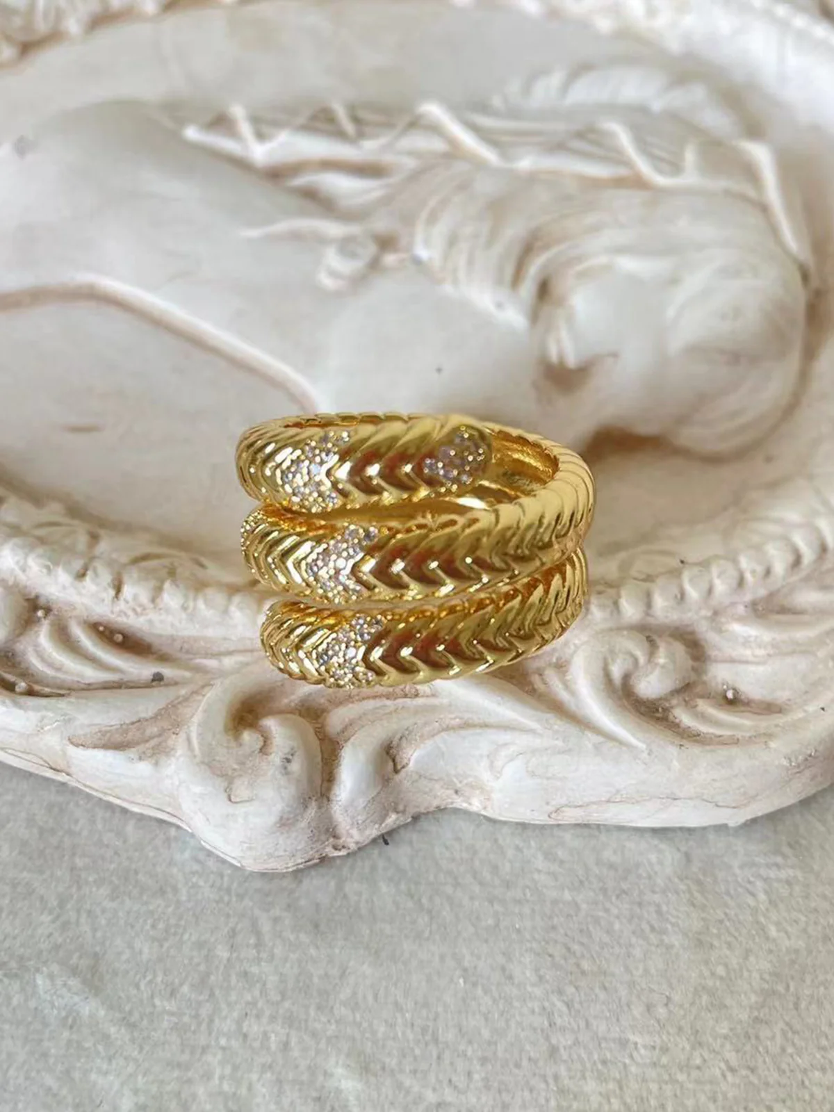 Triple-Layer Snake Spiral Ring - Image 3