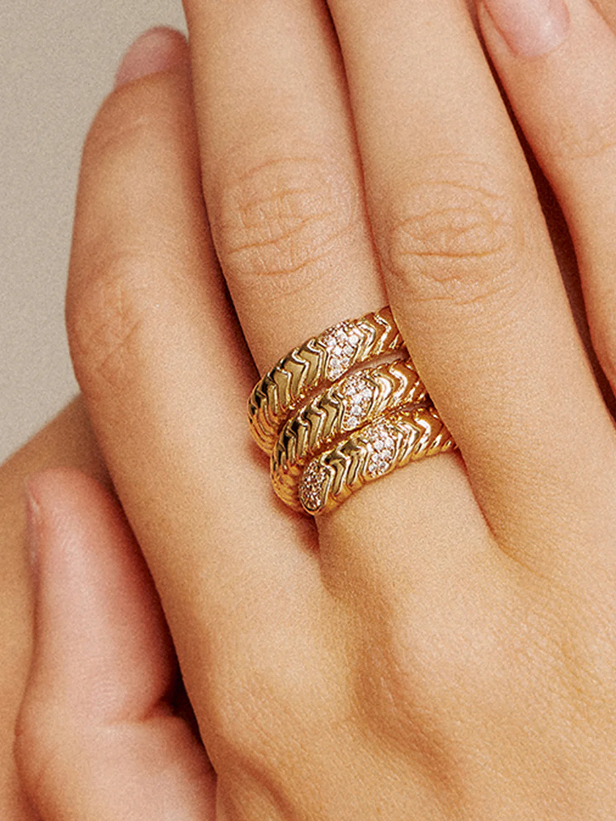 Triple-Layer Snake Spiral Ring - Image 4