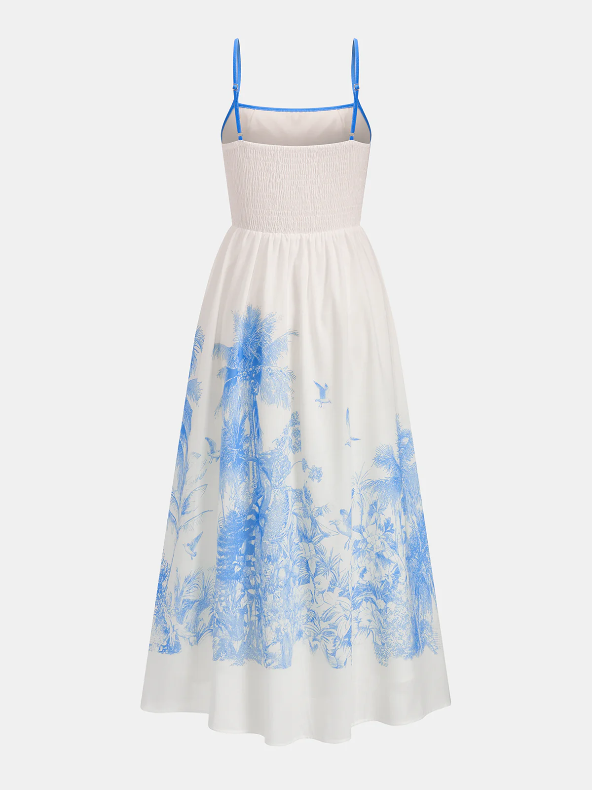 Tropical Print Contrast Trim Cami Midi Dress - Image 2