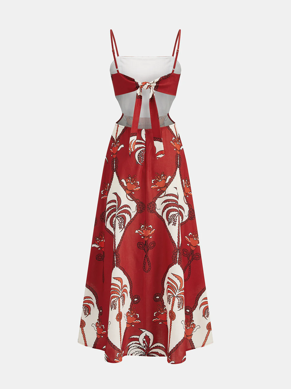 Tropical Print Cut-Out Cami Maxi Dress - Image 4