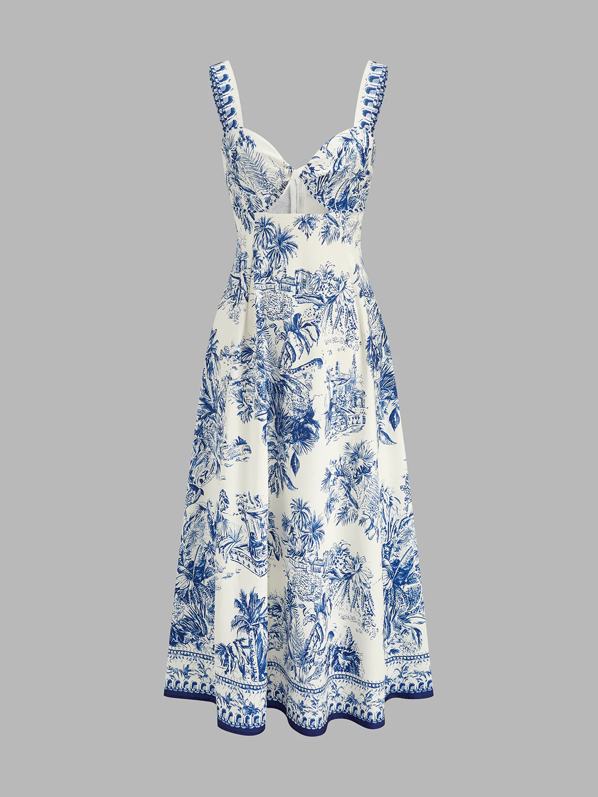 Tropical Print Cutout Sleeveless Maxi Dress - Image 2