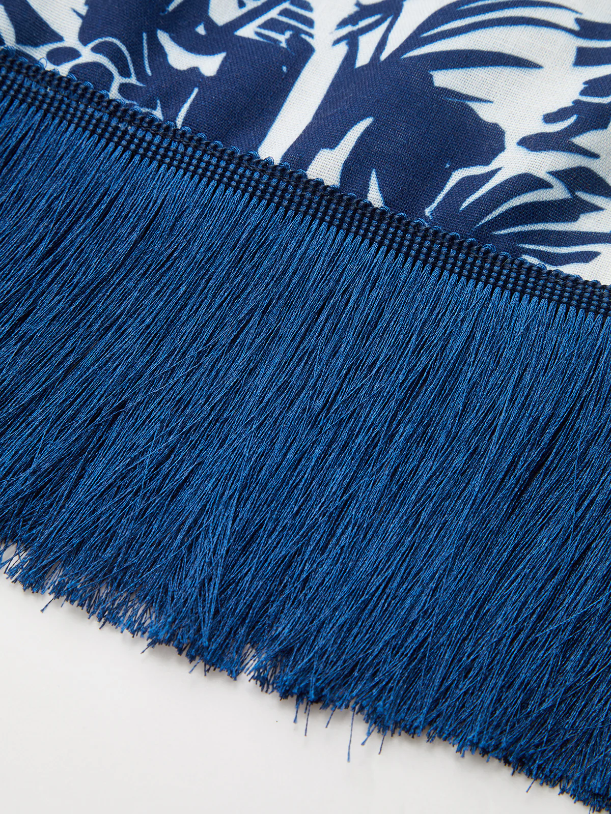 Tropical Print Fringe Cutout Maxi Dress - Image 3
