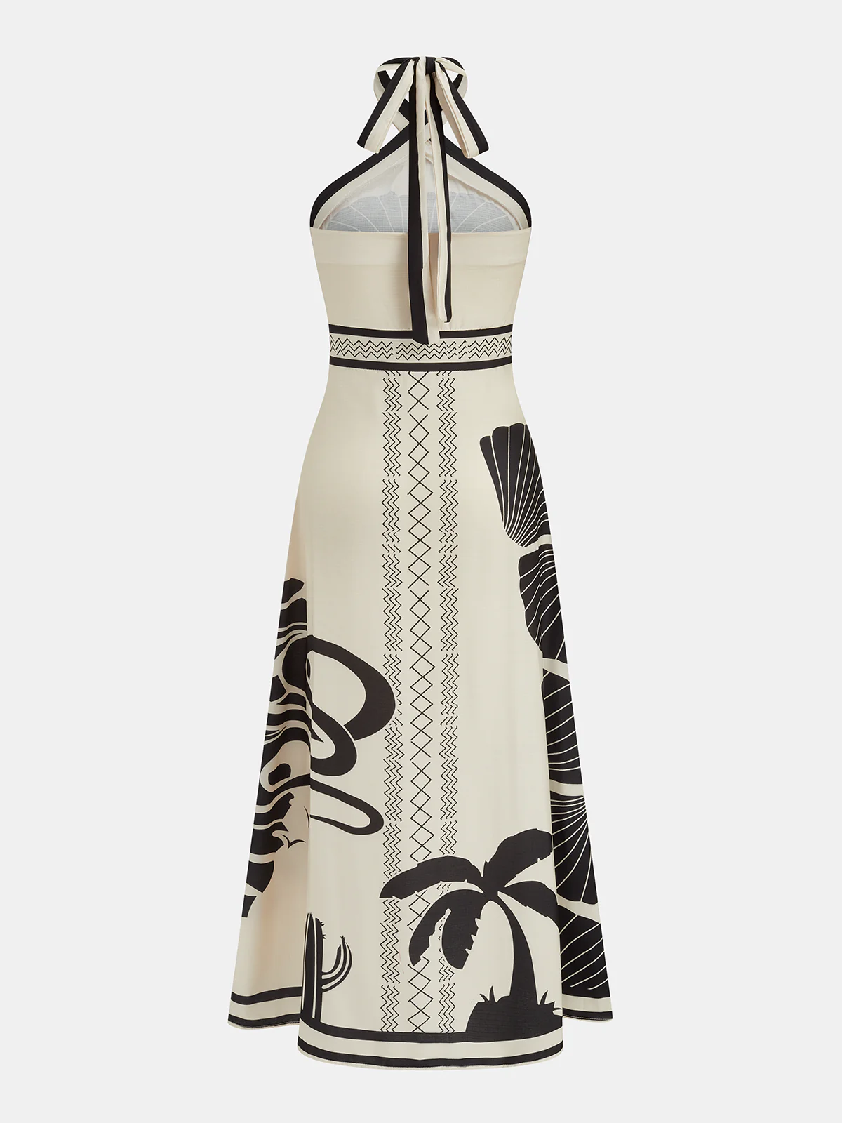 Tropical Print Halter Neck Maxi Dress - Image 3