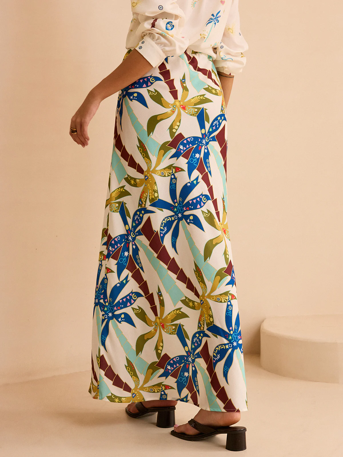 Tropical Print Maxi Skirt - Image 6