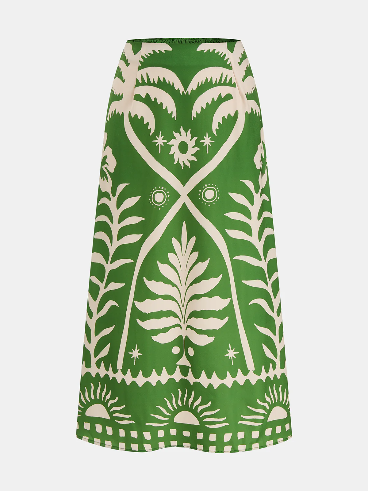 Tropical Print Tie-Back Cami Top & Midi Skirt Set - Image 4