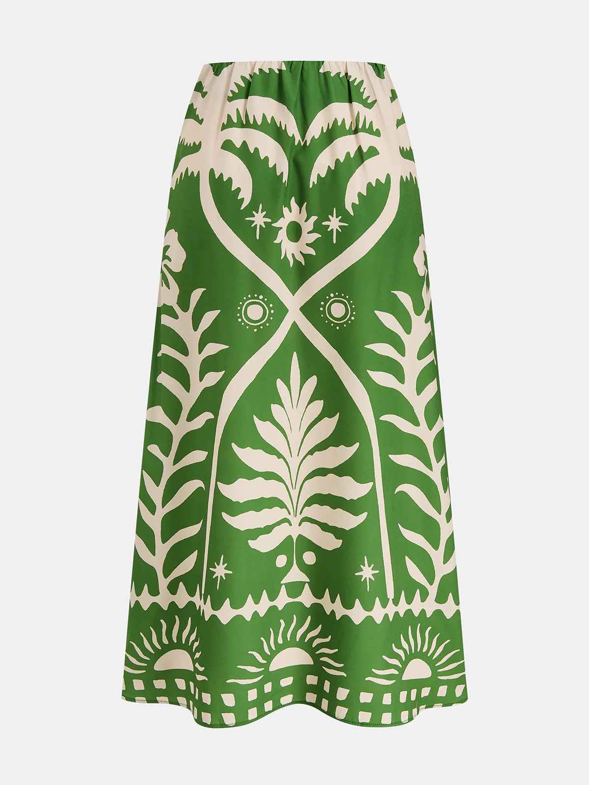Tropical Print Tie-Back Cami Top & Midi Skirt Set - Image 5