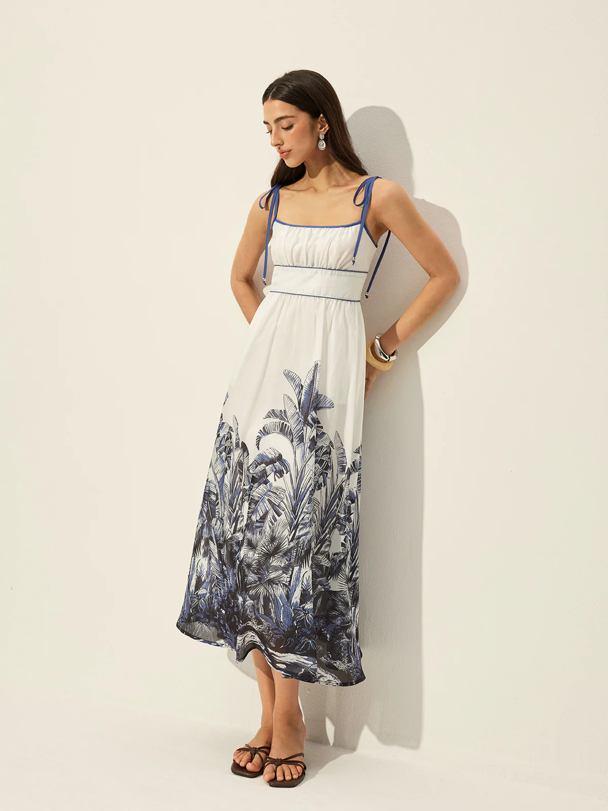 Tropical Print Tie-Strap Dress - Image 2