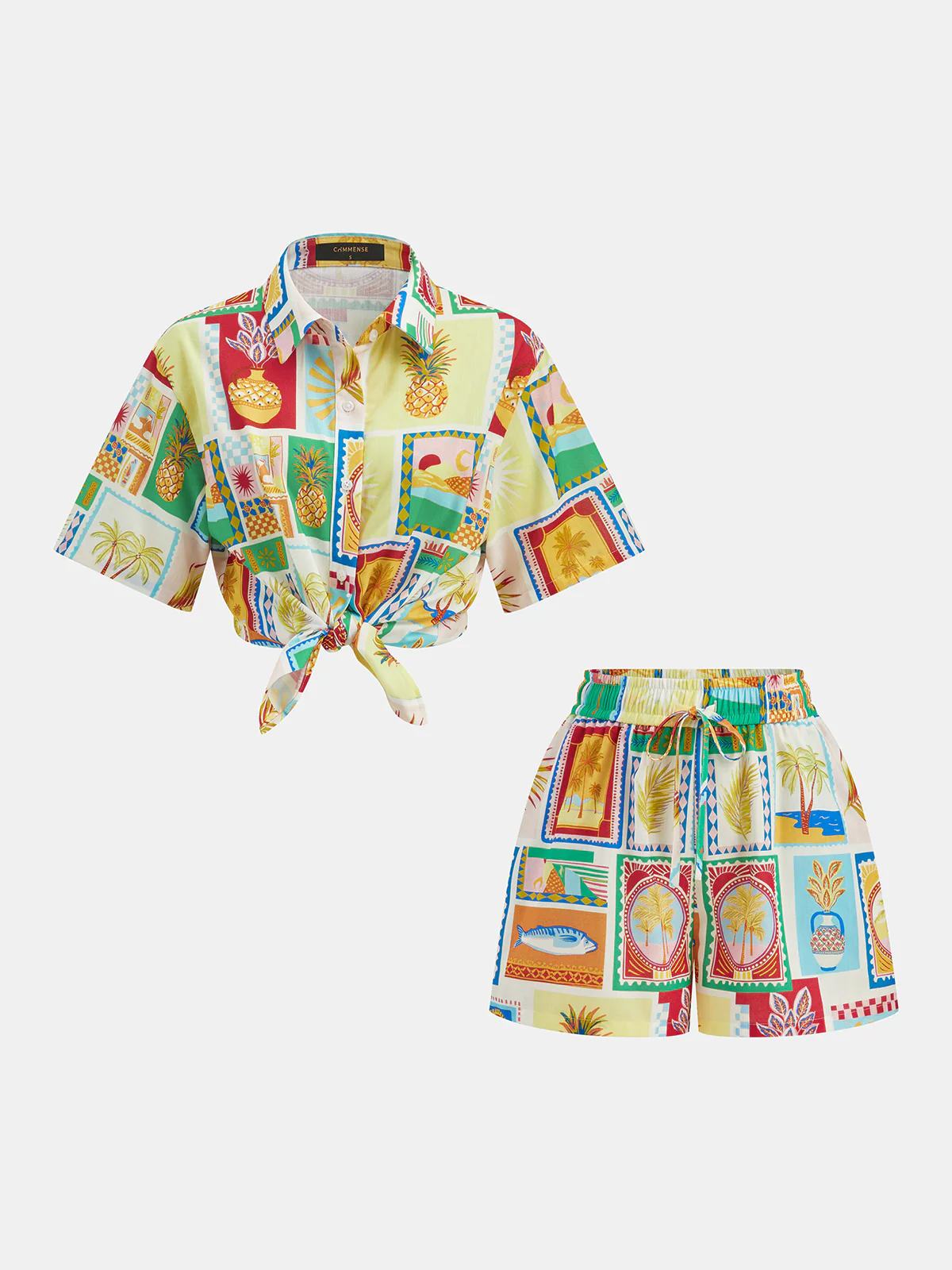Tropical Printed Shirt & Shorts Set - Image 2