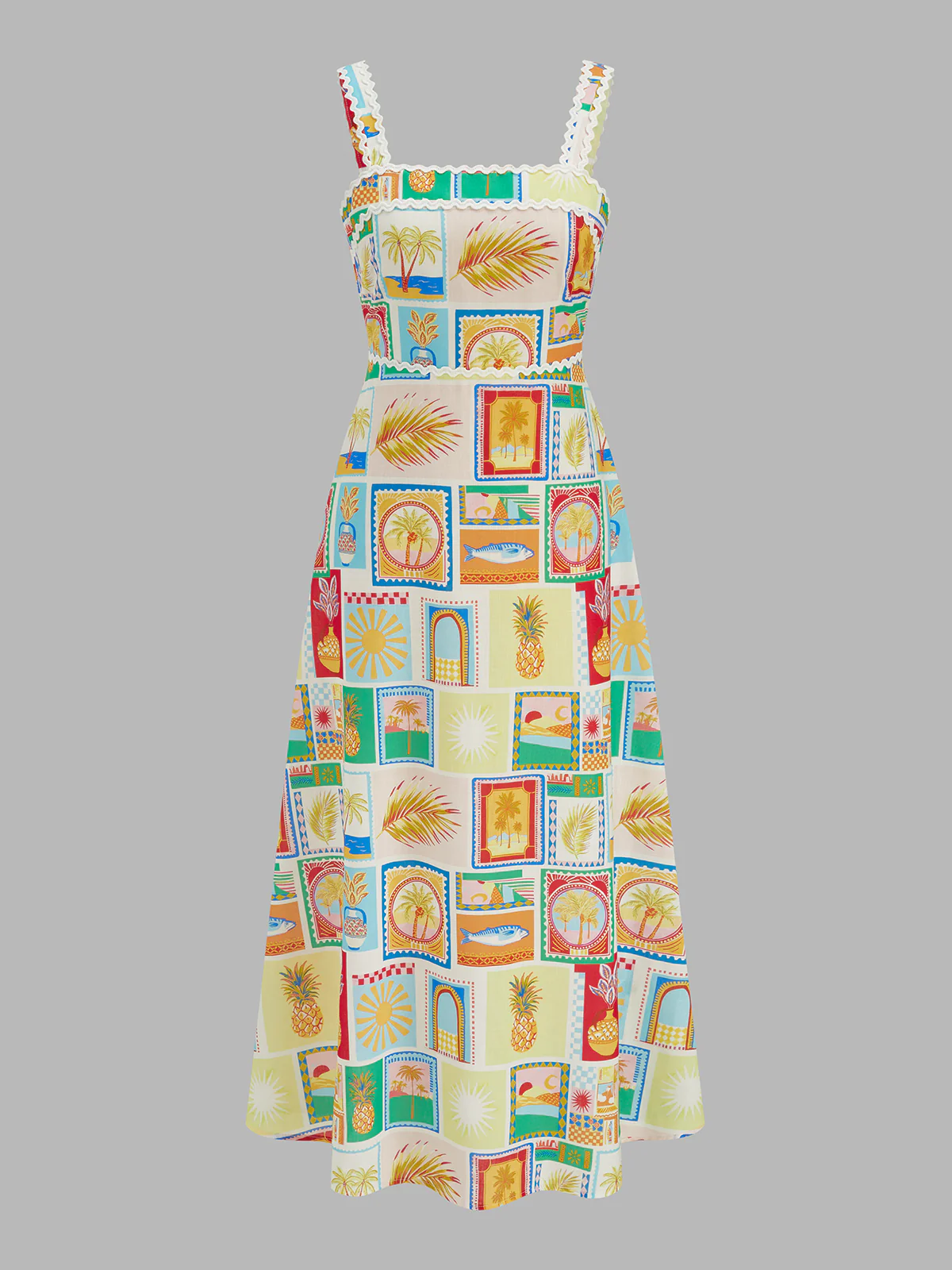 Tropical Printed Strappy Maxi Dress - Image 2