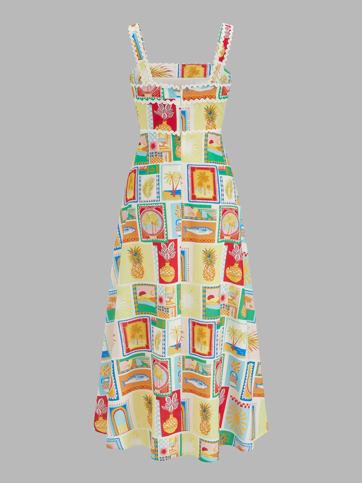 Tropical Printed Strappy Maxi Dress - Image 3