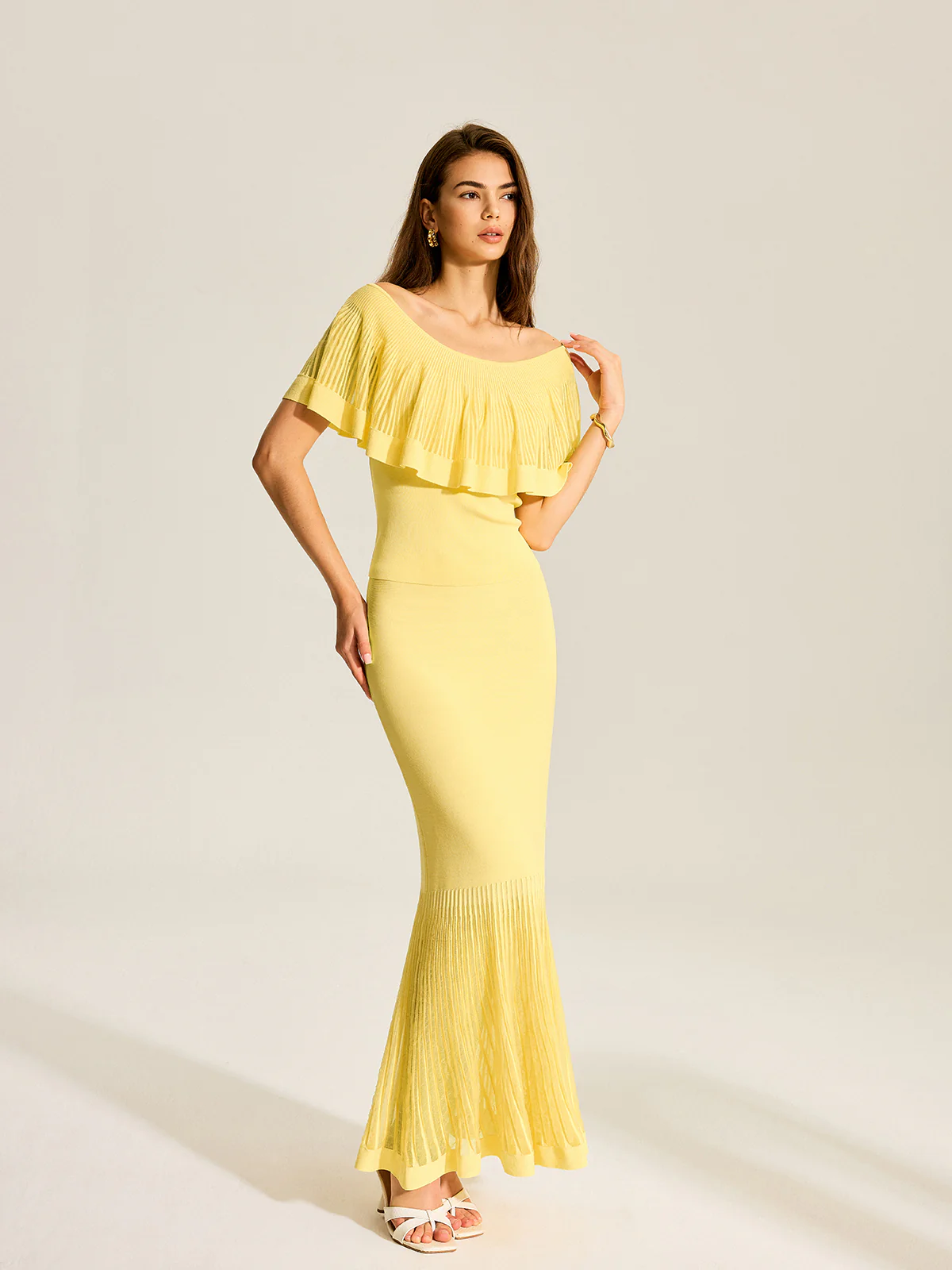 Tulle-Paneled Knitted Skirt - Image 2