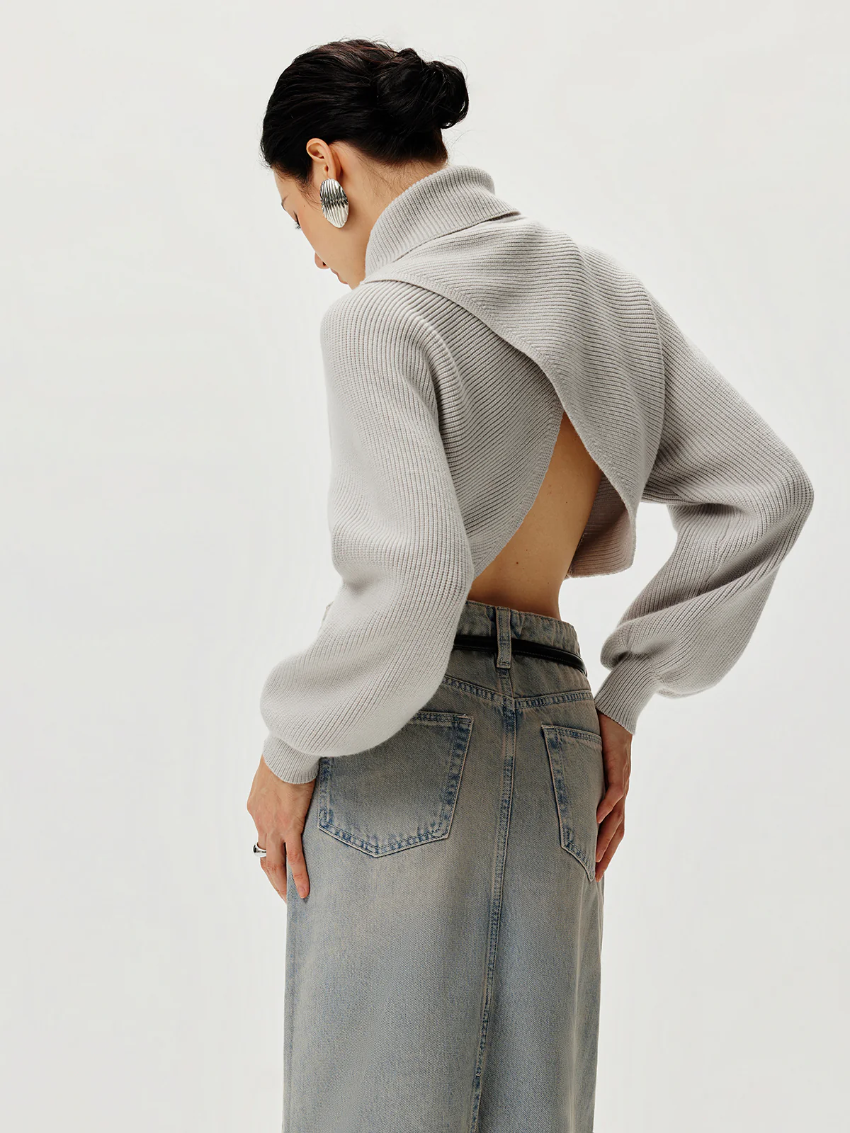 Turtleneck Batwing Sleeve Sweater - Image 5