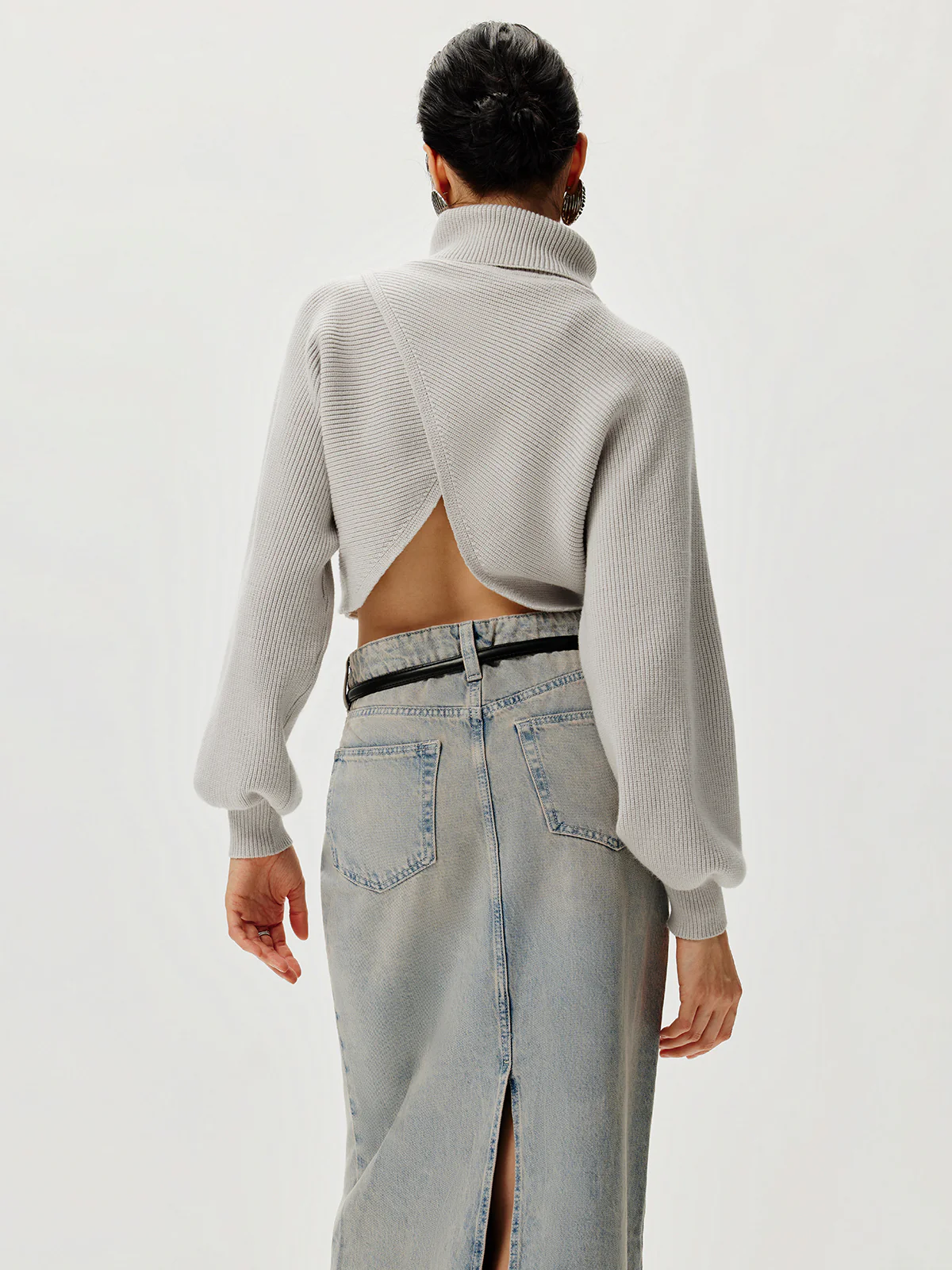 Turtleneck Batwing Sleeve Sweater - Image 7